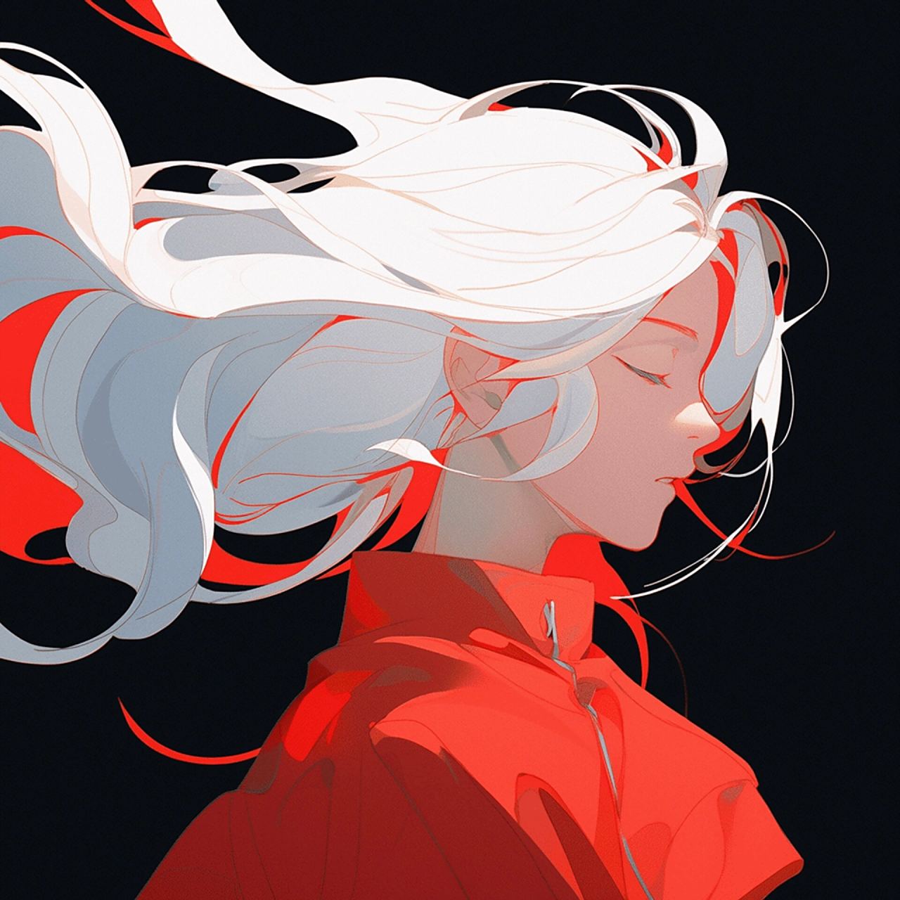 白发红衣|情侣头像