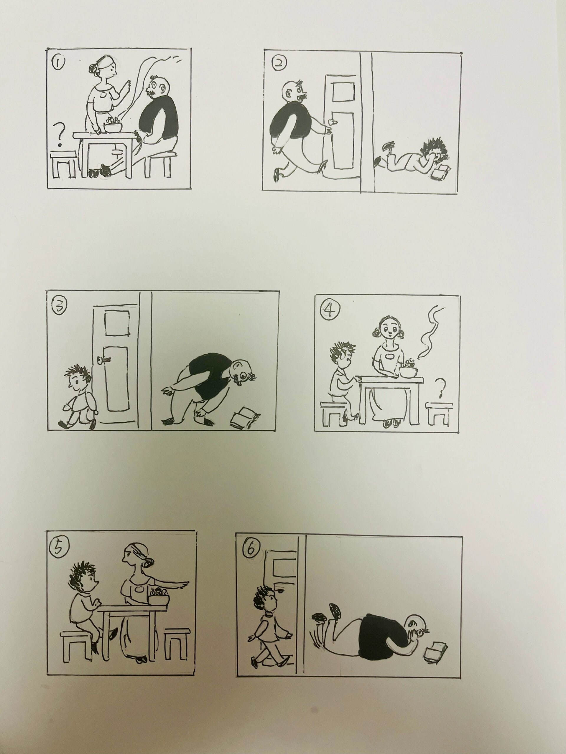 六格漫画父与子