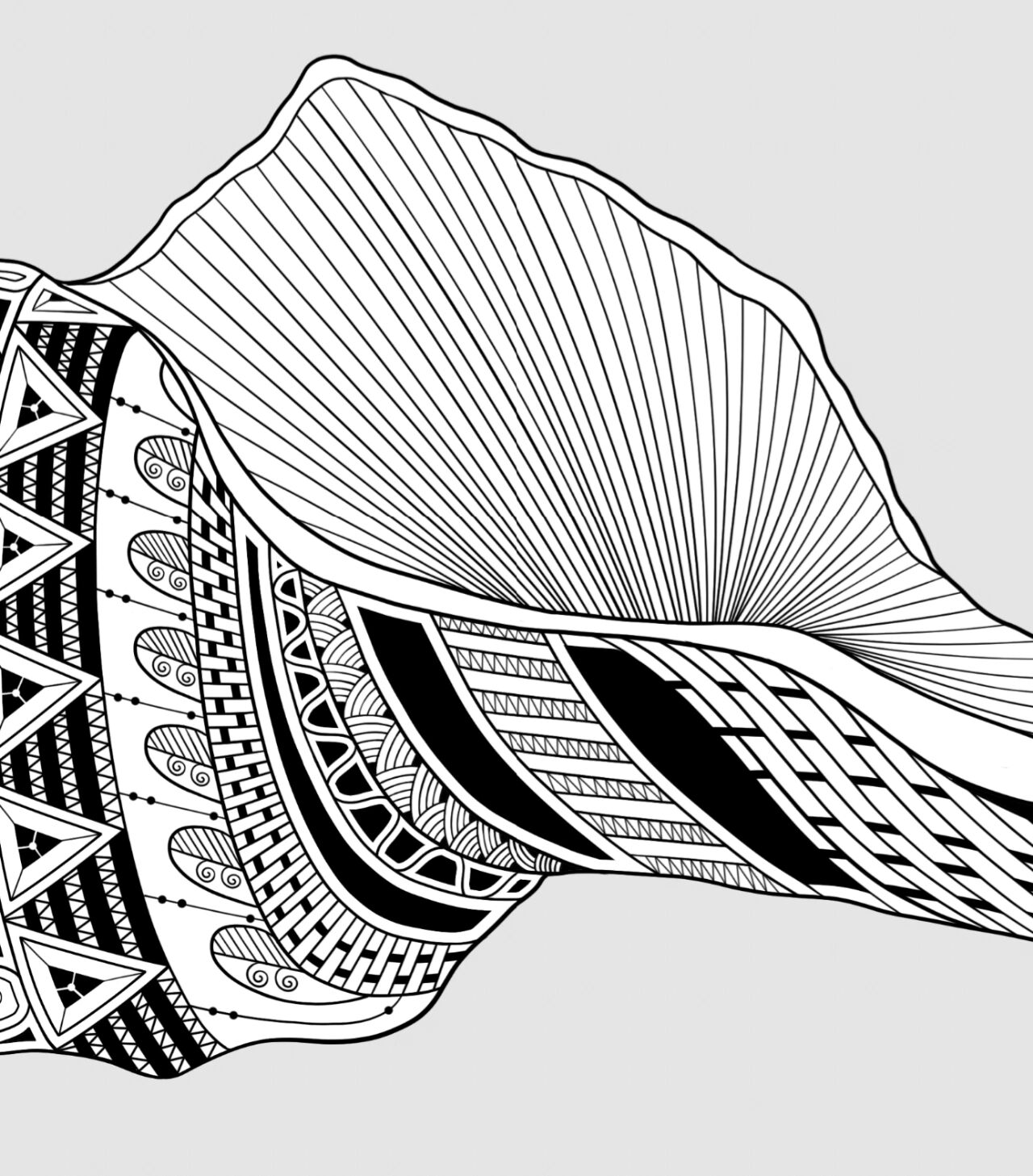 黑白装饰画--海螺(内附步骤图)  海螺的寓意是:1,永远在一起.