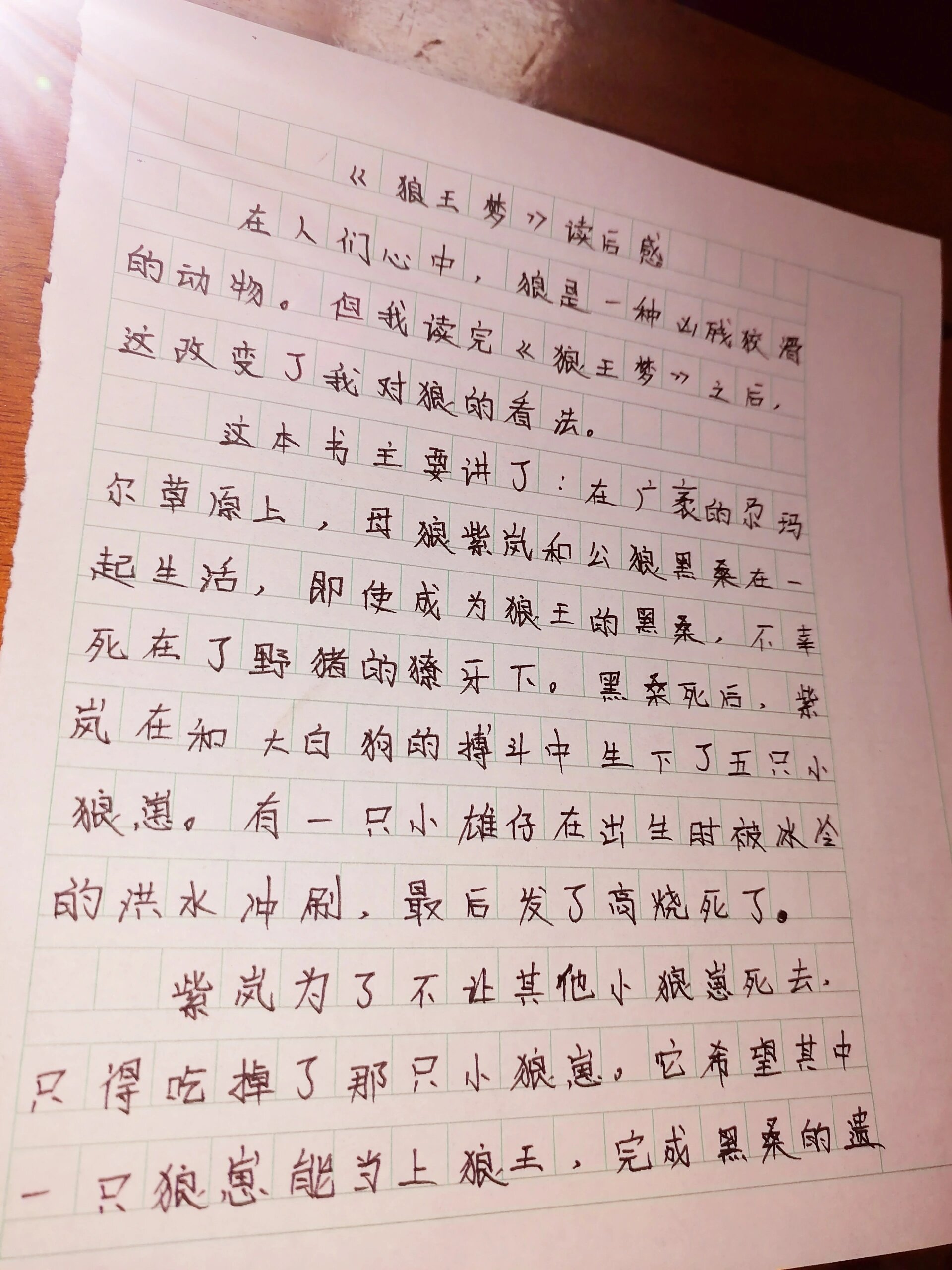 《狼王梦》的读后感来了(300字左右) 这是一本关于爱的书～93