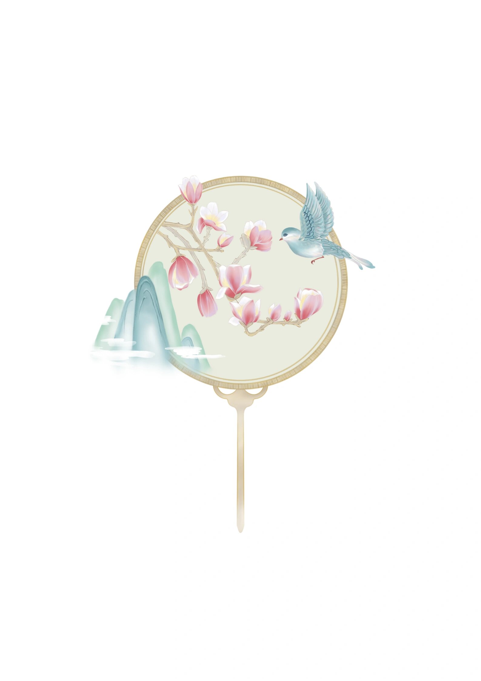 99今天分享一组中国风国潮风团扇扇子免扣素材 古风团扇国潮扇子