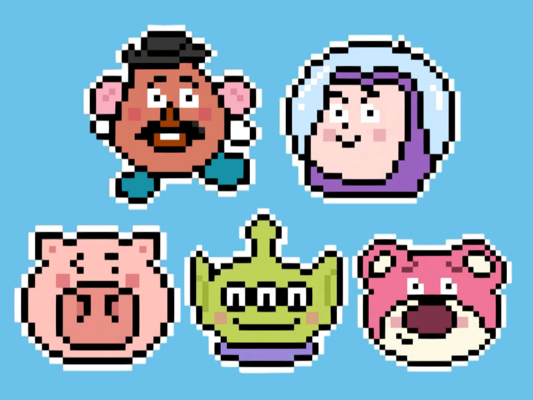 拼豆图纸|玩具总动员 好想去迪士尼呀!