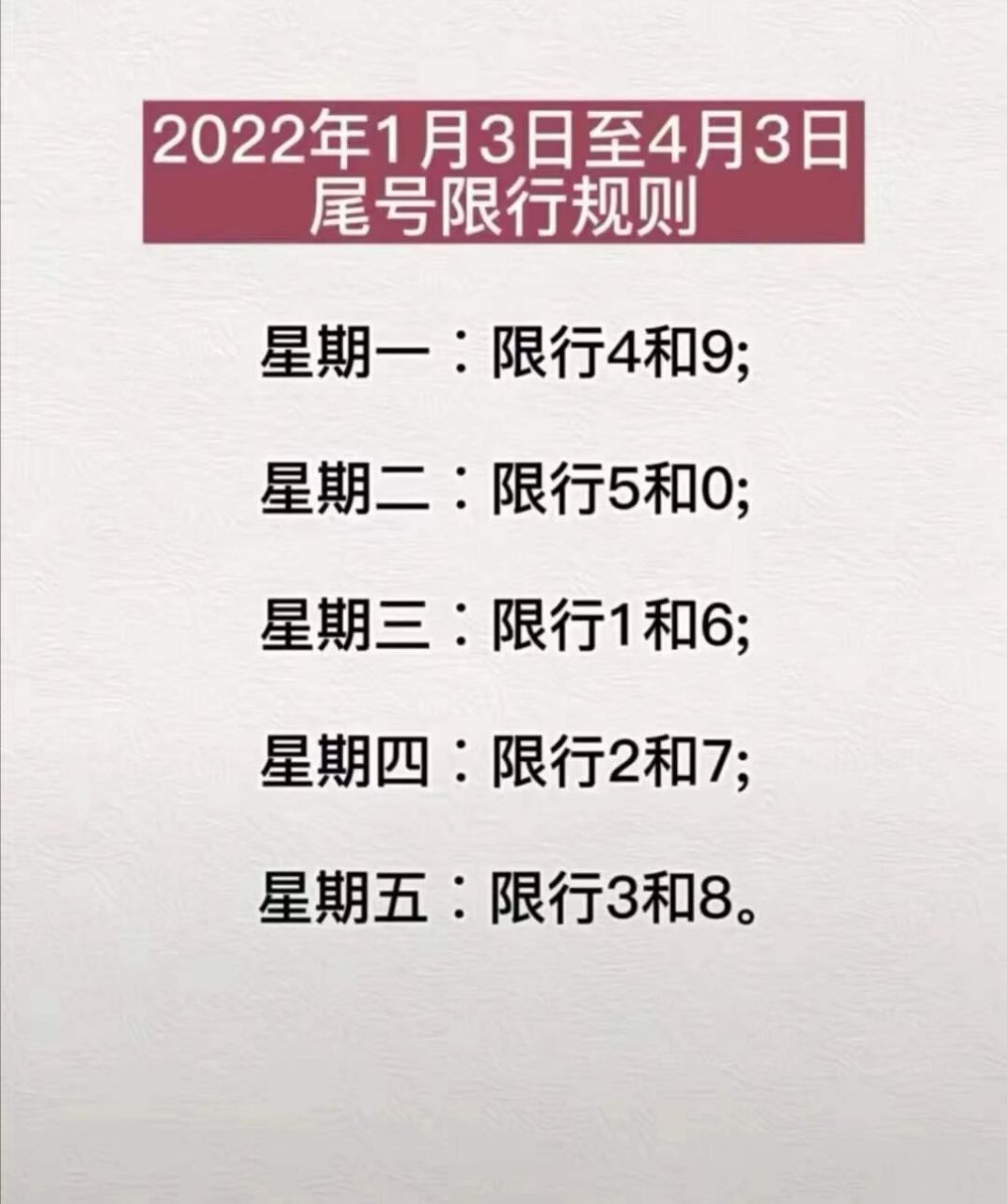 2022保定限号图片