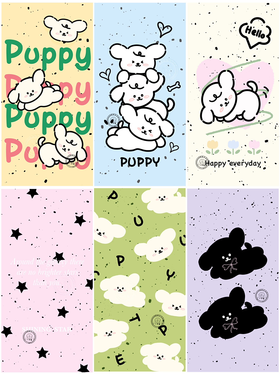 第124期 | ins韩式小狗壁纸  原创壁纸 授权93私 图案已申请版权