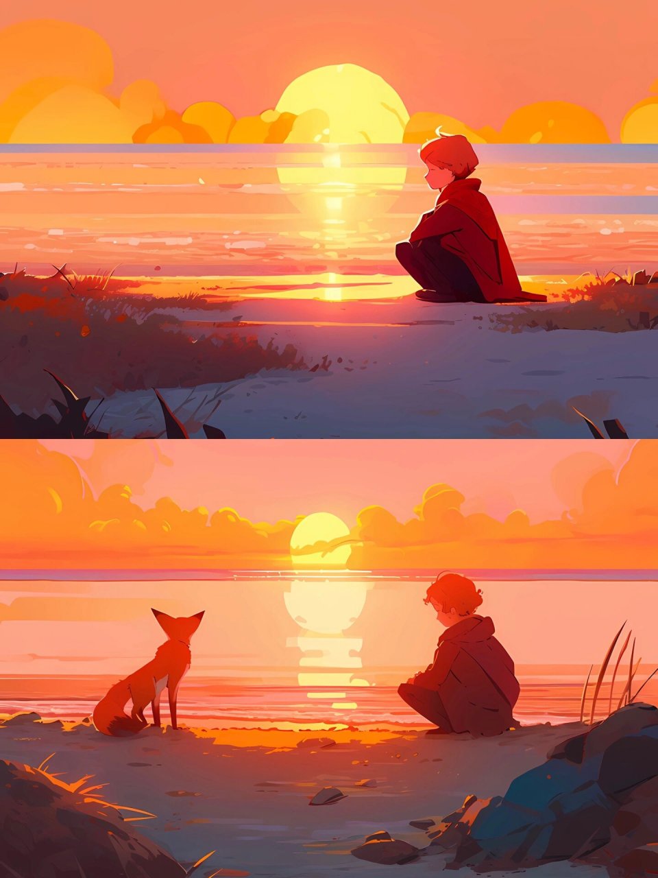 小王子系列|我们依然孤单97 "你知道,悲伤的人会爱上日落的"