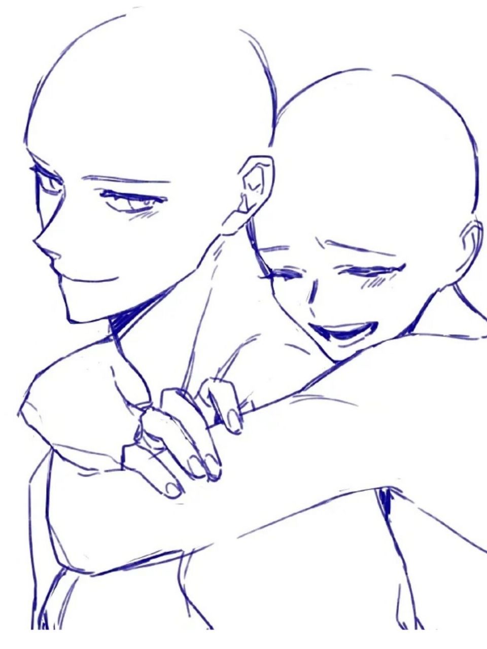 绘画96素材丨甜蜜贴贴临摹线稿7515 五一假期   分享甜蜜贴贴