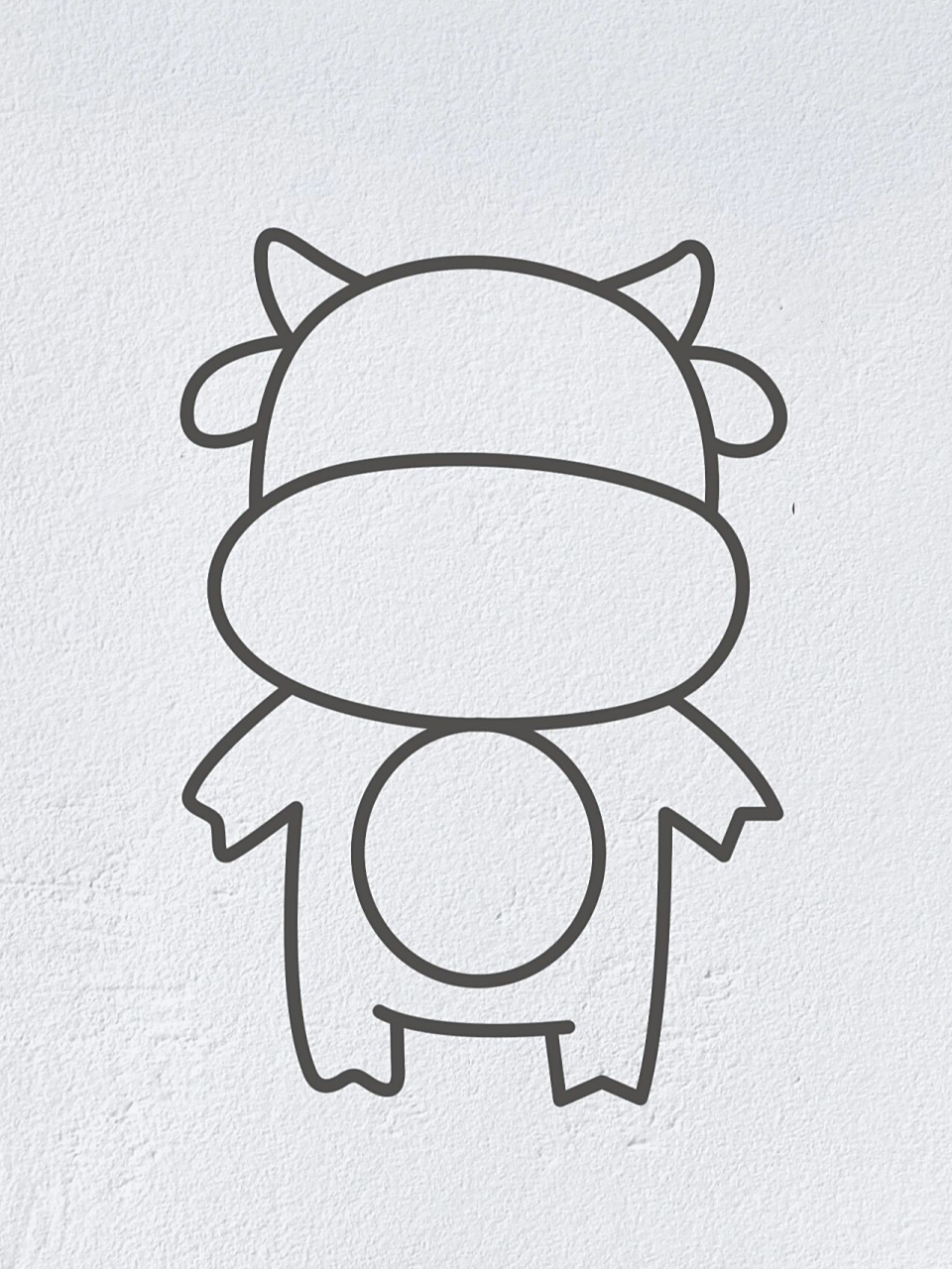 动物简笔画之可爱的小奶牛(内附过程图)