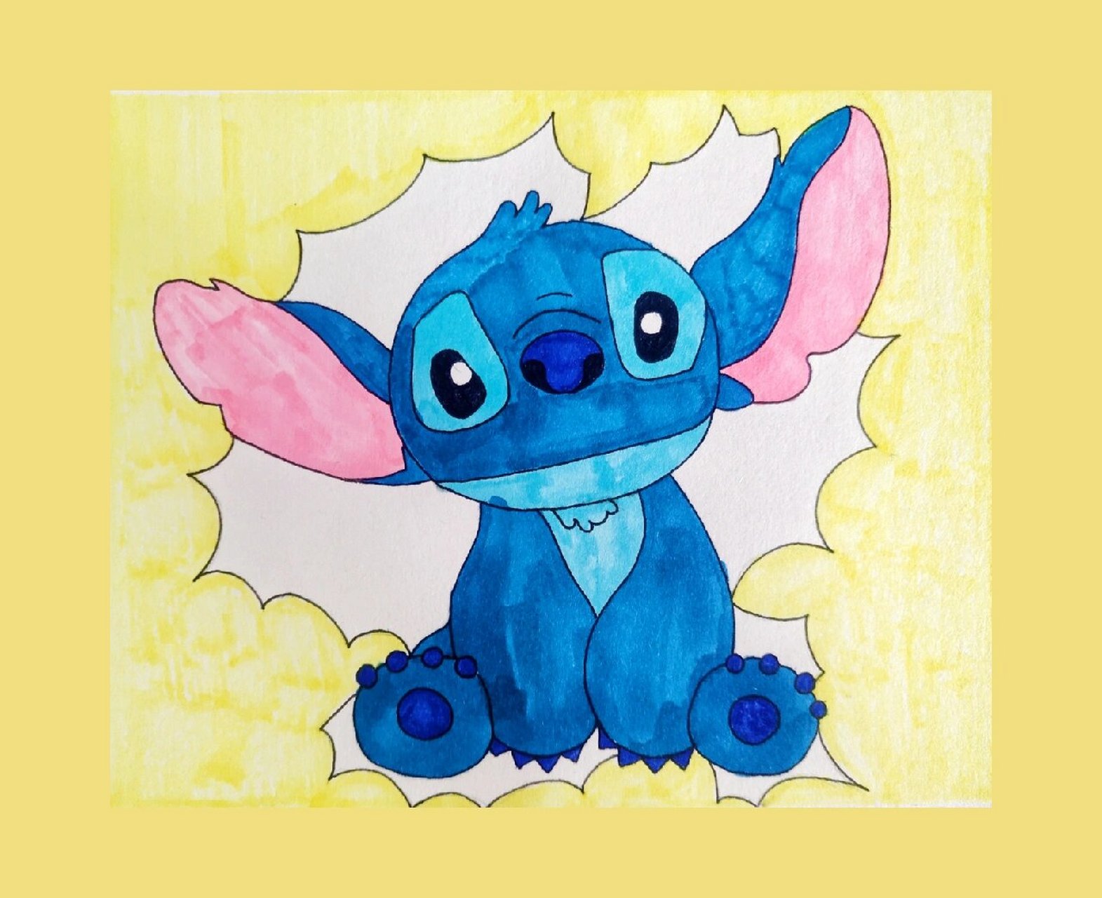 手绘139天|史迪仔|卡通篇|附过程图 卡通系列 工具:水性笔,水彩笔