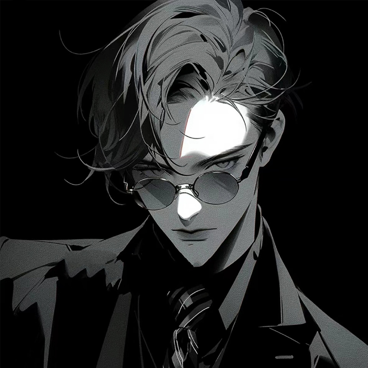 「男生头像」黑色系霸总动漫男头像