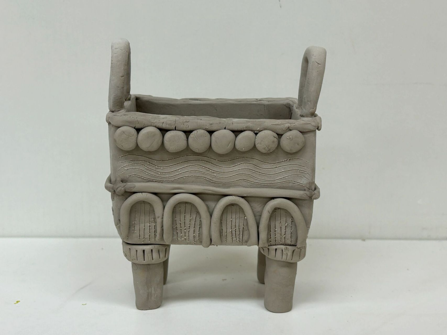 儿童陶艺 泥片成型 青铜系列之方鼎