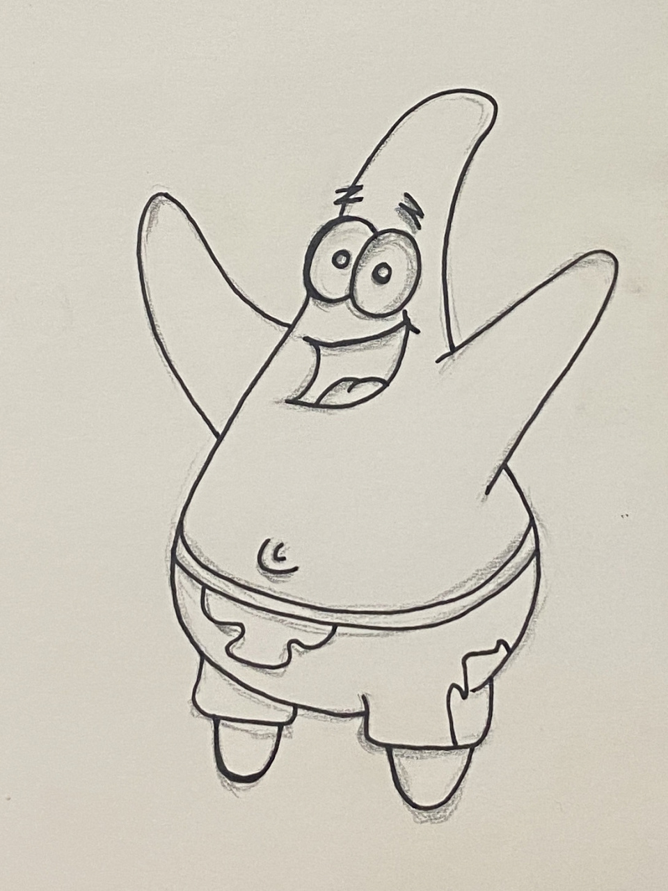 简笔画 临摹 派大星 附带步骤 累了就出去浪,天空是你的,阳光是你的