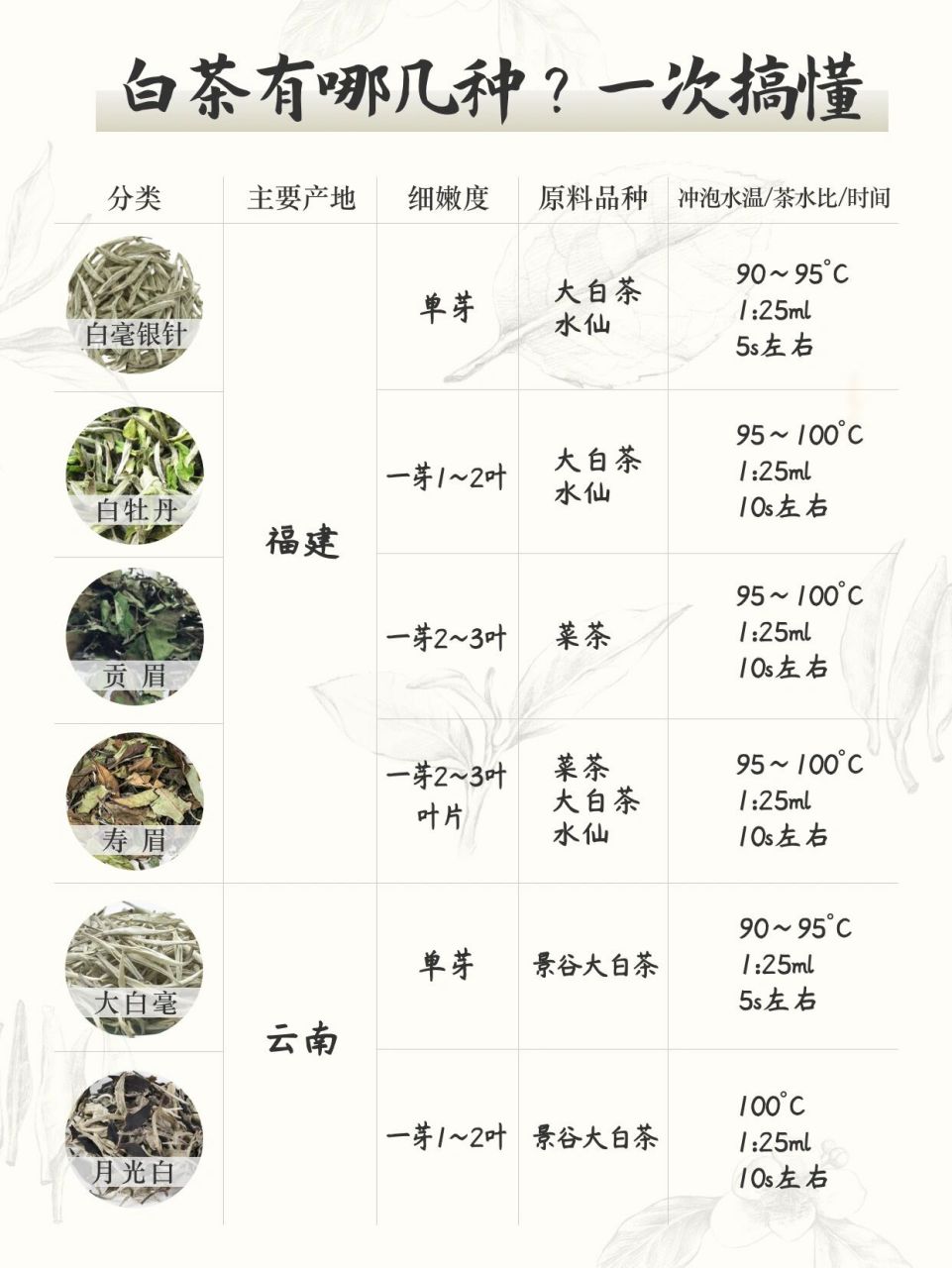 939969♀15一图搞懂白茶分类,喝懂白茶 78分类依据: 依据