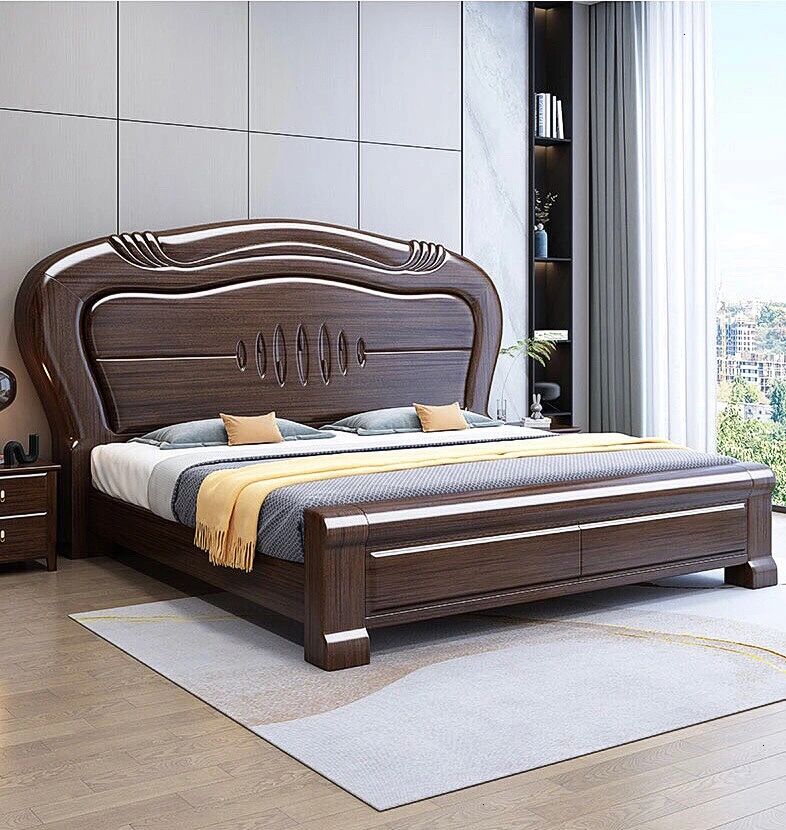 紫金檀木实木床/现代简约中式家具大床 甄选紫金檀木层层优选原材