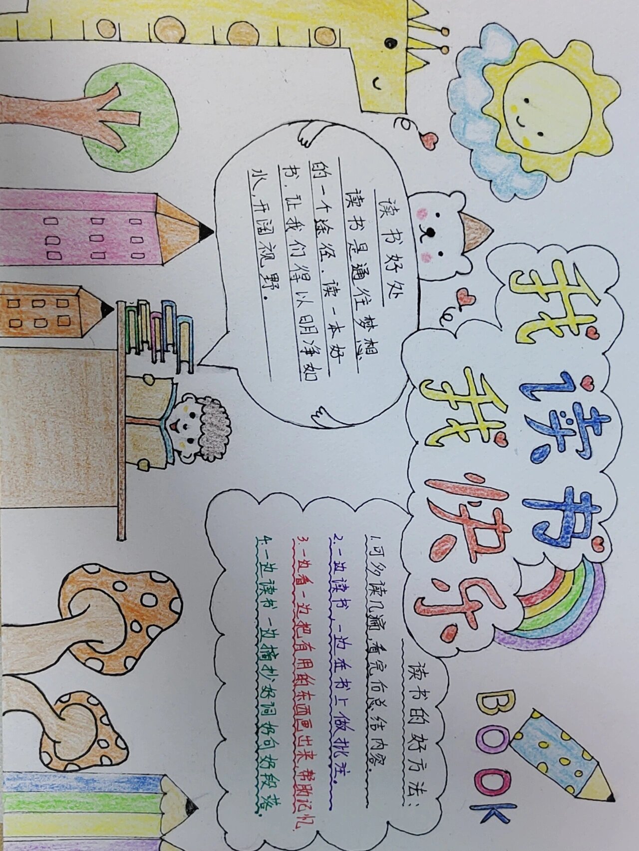 手抄报我读书我快乐