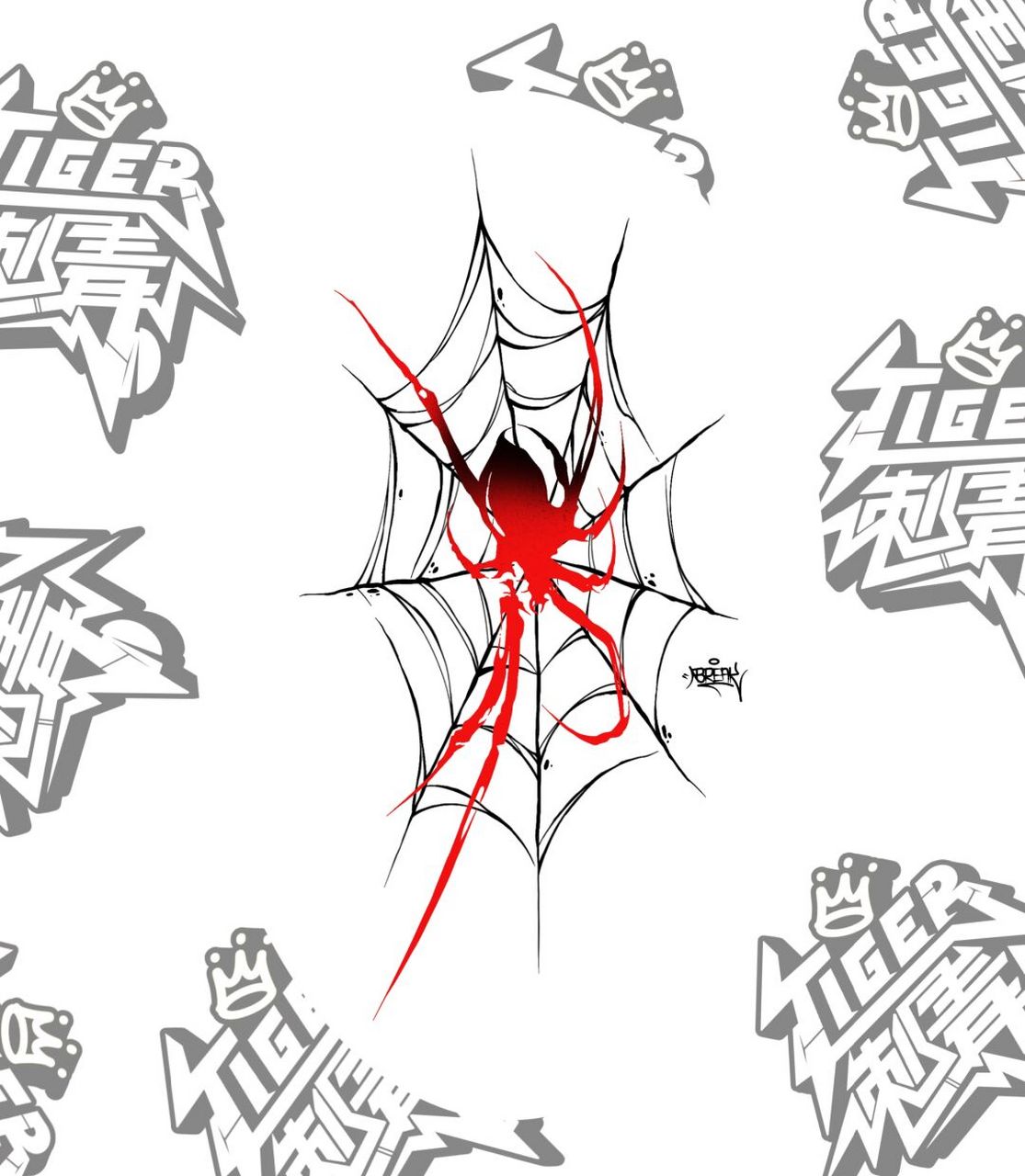 蜘蛛吊,财神到|蜘蛛纹身设计手稿 蜘蛛是祥瑞和智慧的象征,国人视为"