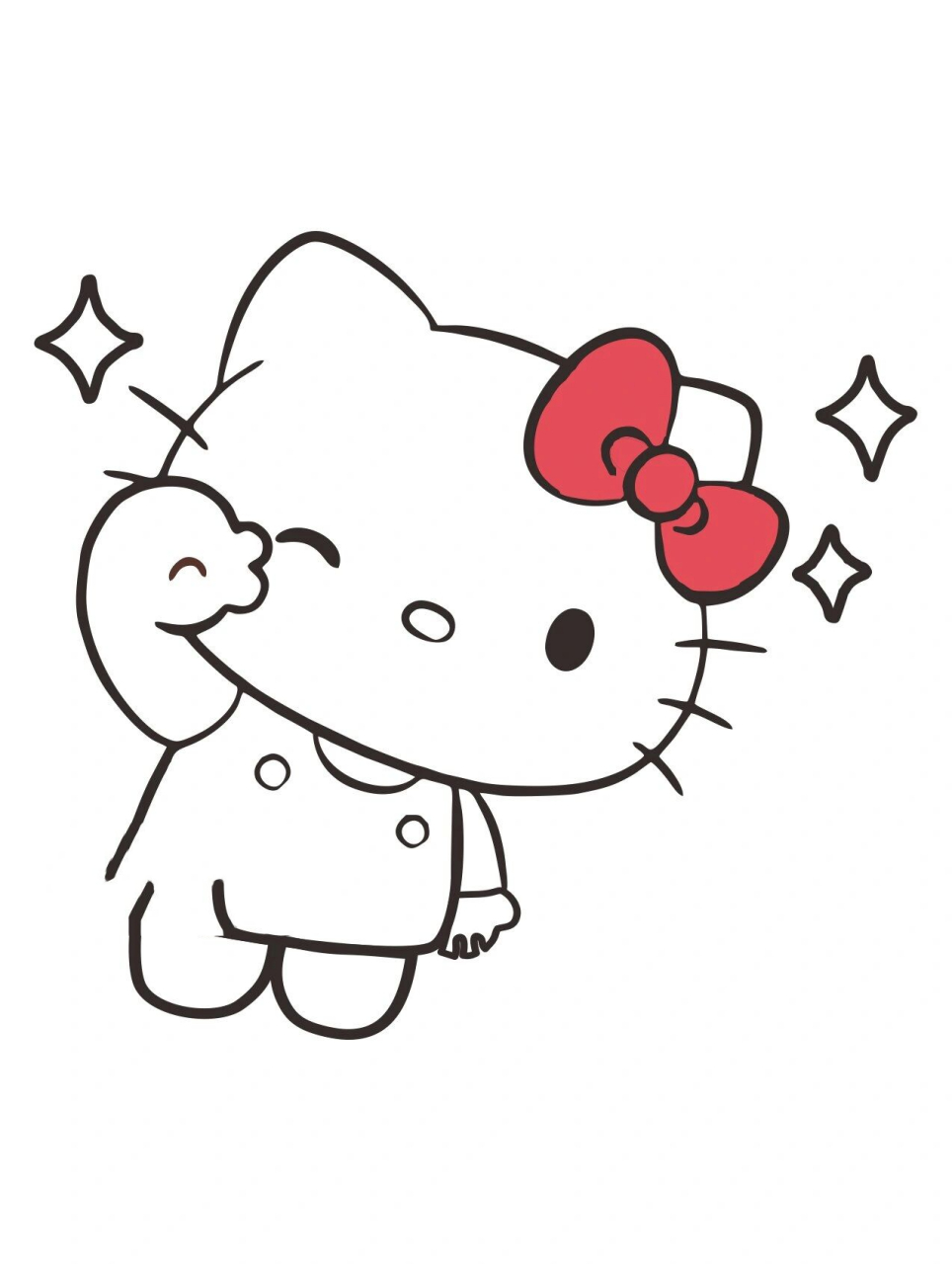 凯蒂猫 一组93爱的hellokitty猫93|凯蒂猫简笔画如果恰巧能用上