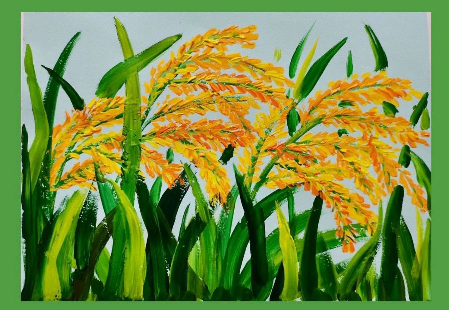 水稻彩画图片