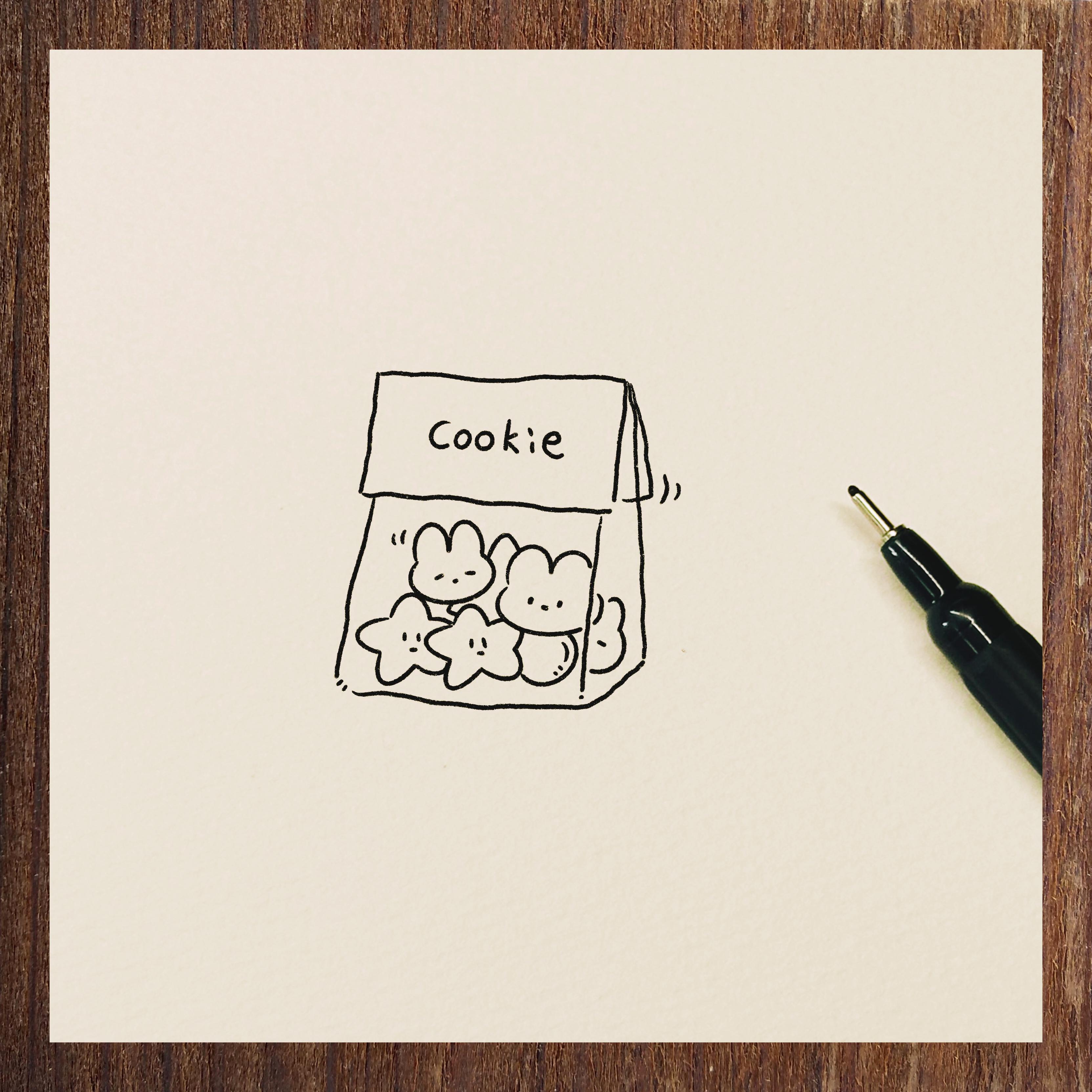 萌系小饼干简笔画教程