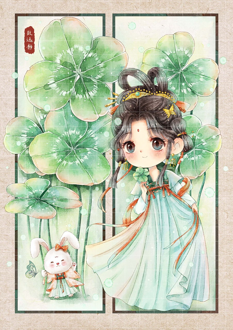 分镜插画 四叶草少女