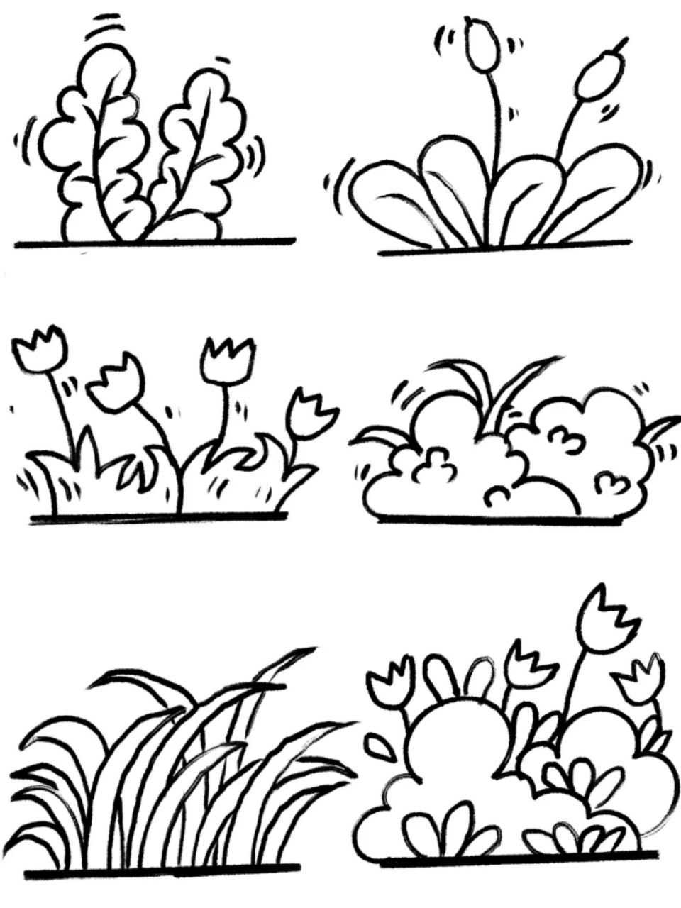 小草简笔画 每个人都有不开心的时候,需要给对方一点时间,来调节自己