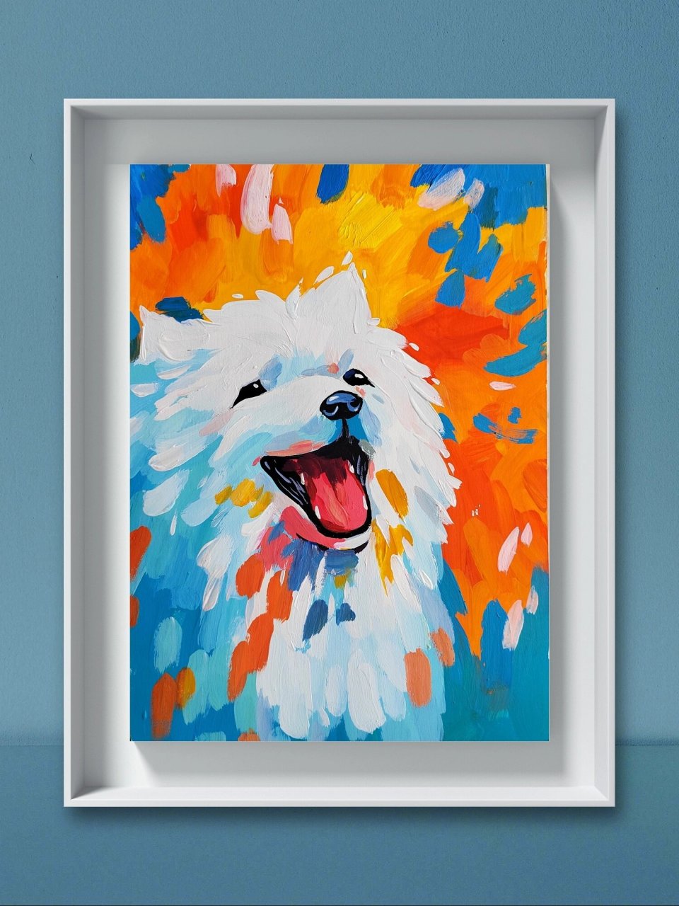 简单水粉动物画《萨摩耶》 适合初学10岁以上