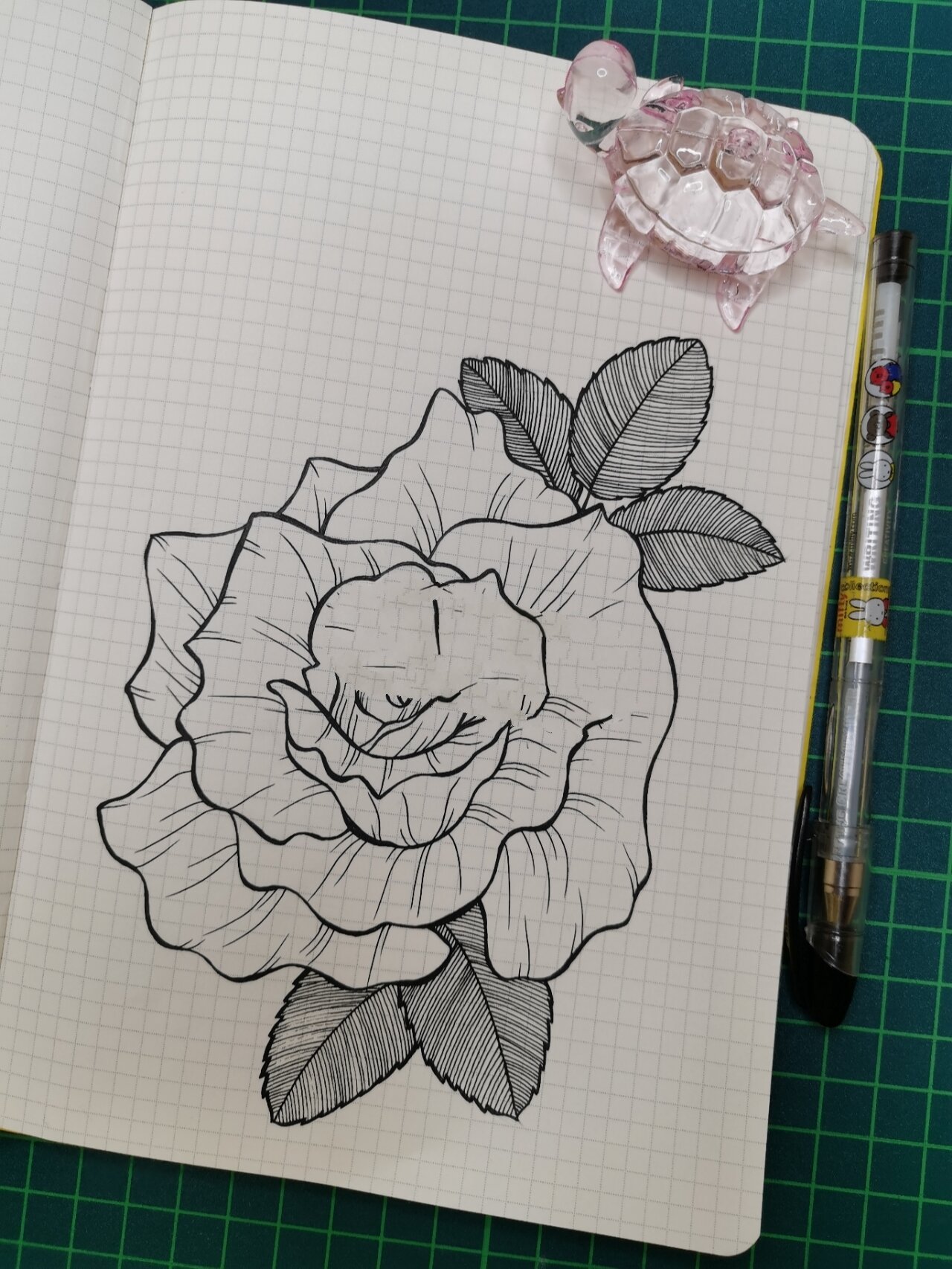 124|线描画|玫瑰花 一组玫瑰花的练习 949494 	 针管笔|手绘