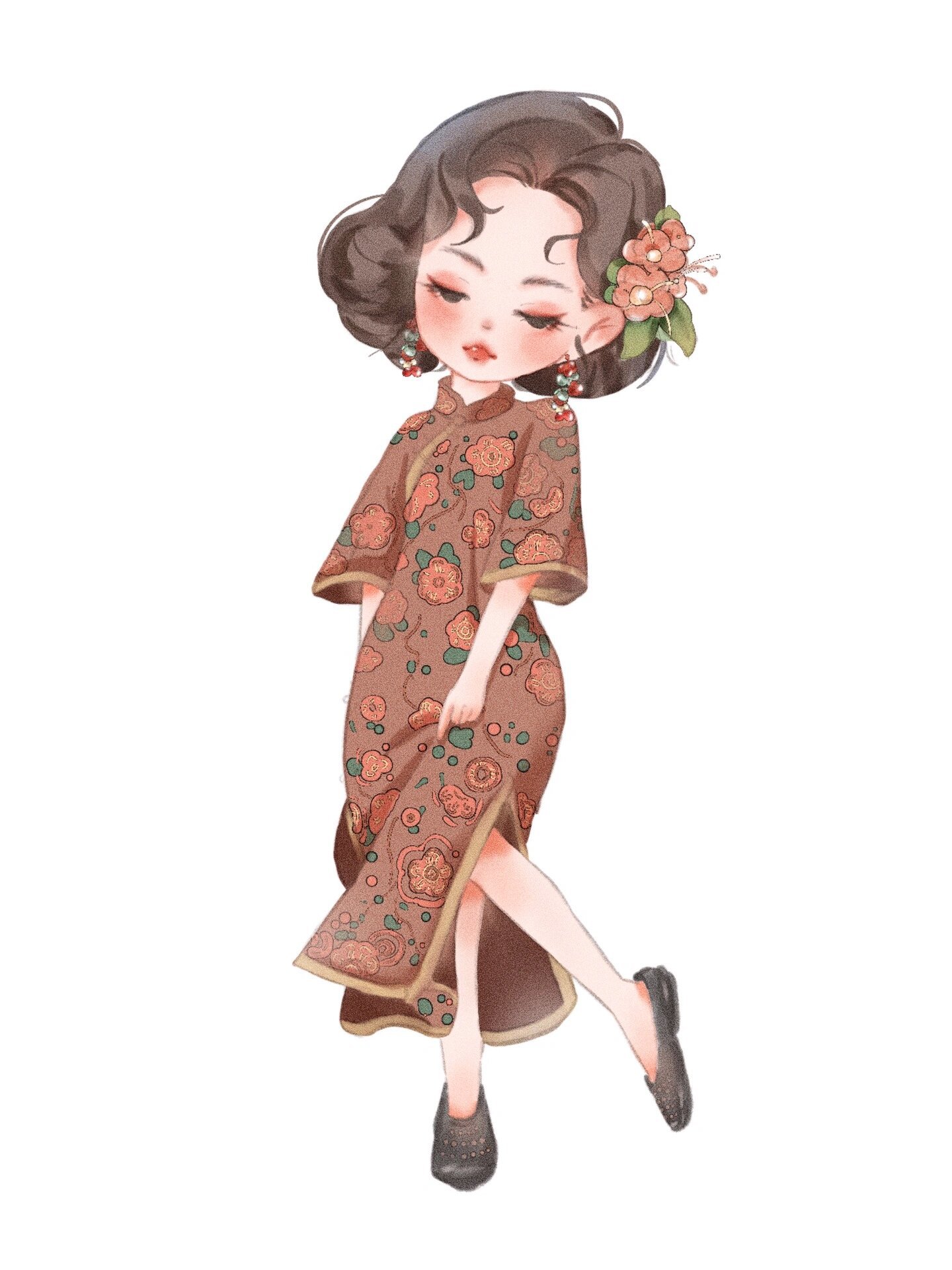 【q版人像】旗袍的美谁懂啊!  超爱凹凸有致的旗袍!