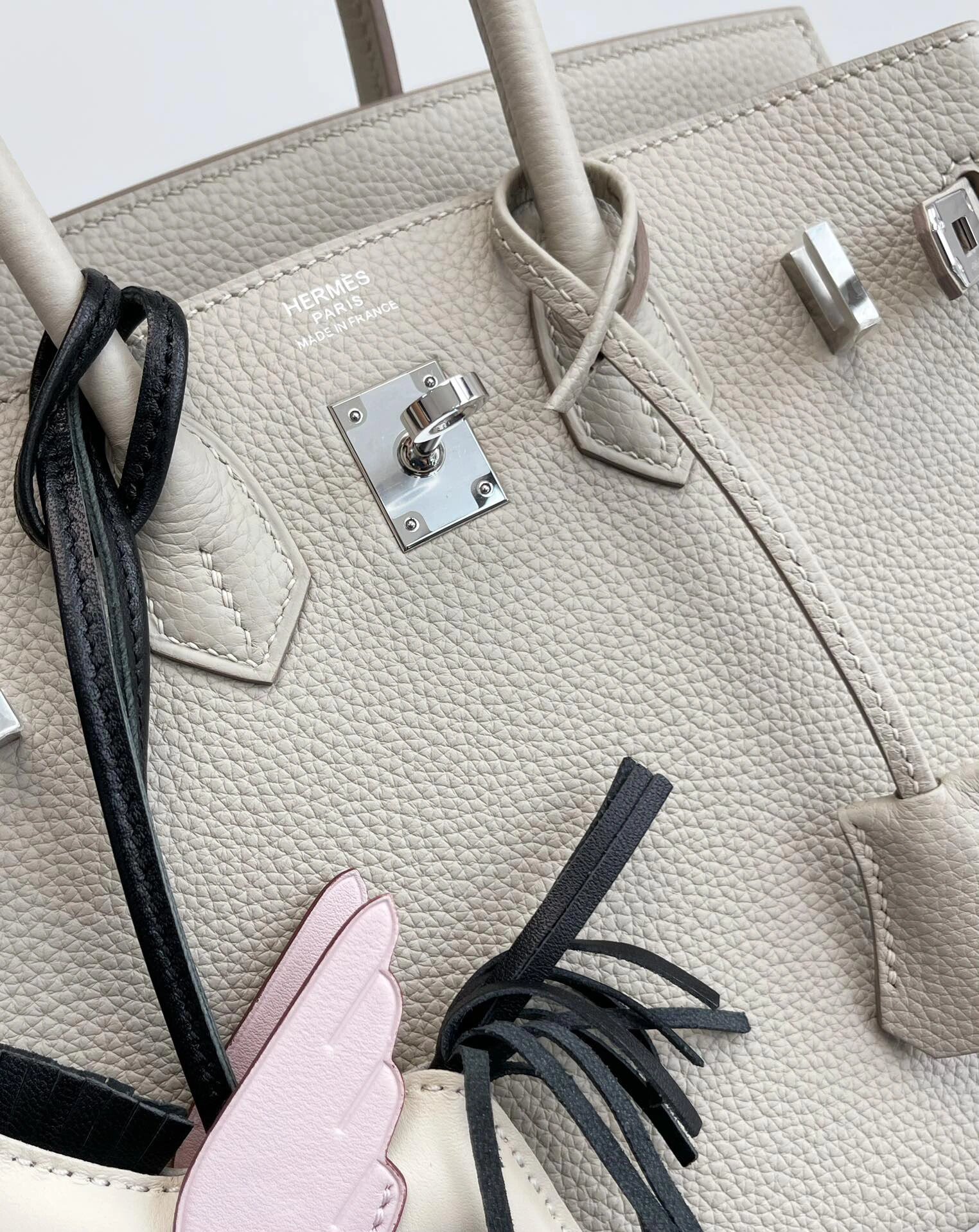 hermes美到哭的珍珠灰～25cm  hermes birkin 25珍珠灰来啦!