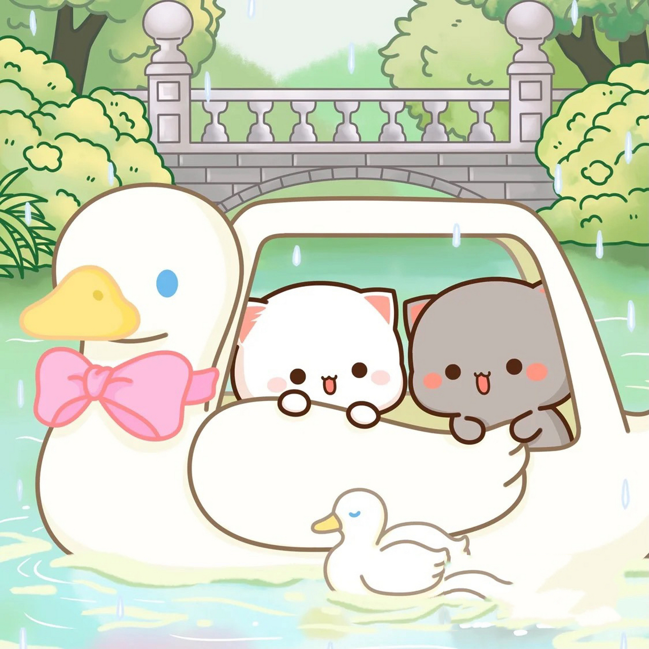 【情头分享】转载·春游蜜桃猫 不知不觉搭乘上驶入