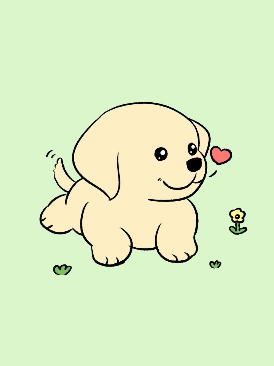 动物简笔画 | 小奶狗(附过程) 多希望小狗狗可以一直保持在小时候奶