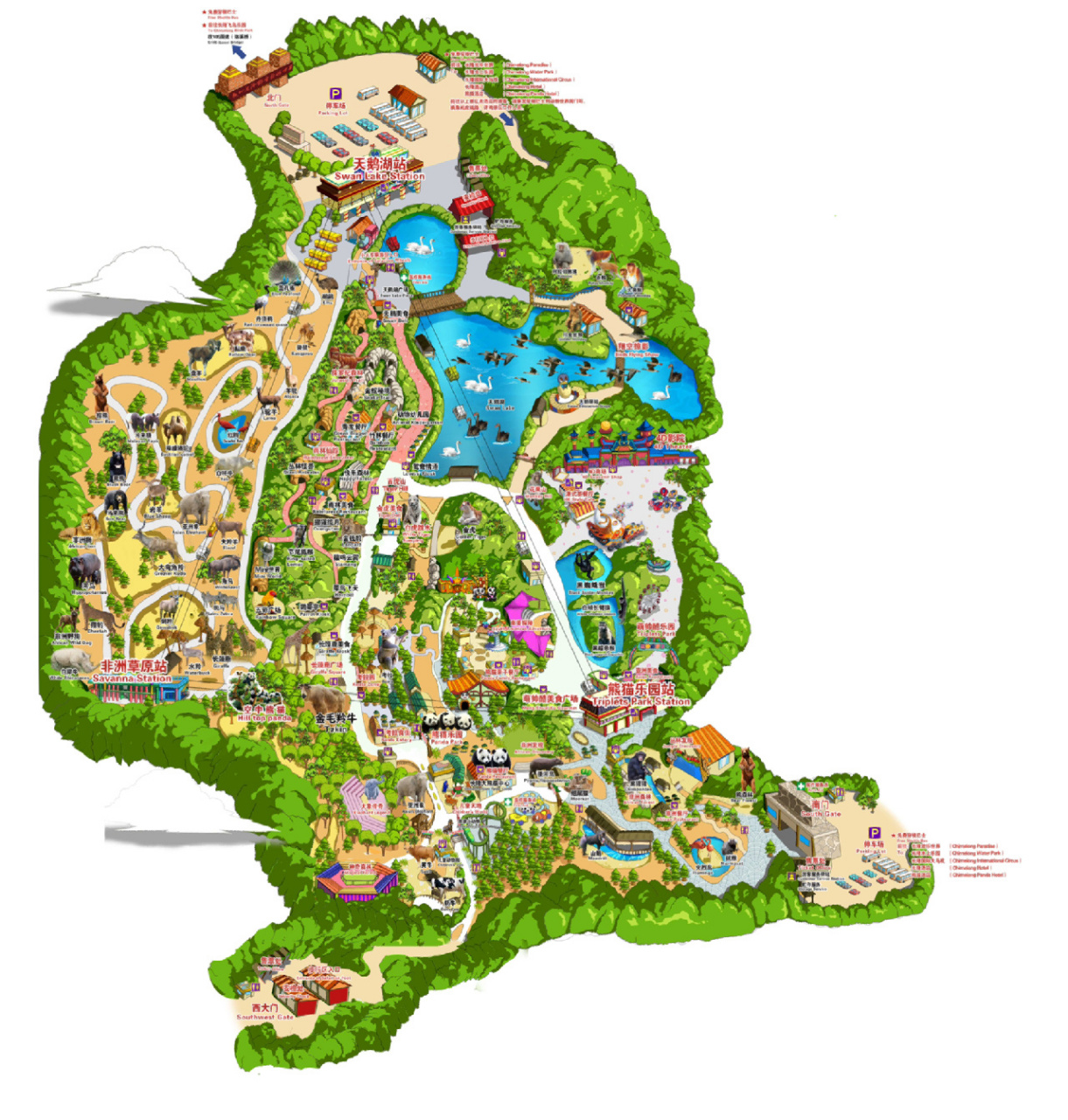 旅游攻略|珠海广州长隆的地图 图一为珠海长隆海洋王国的地图图二为