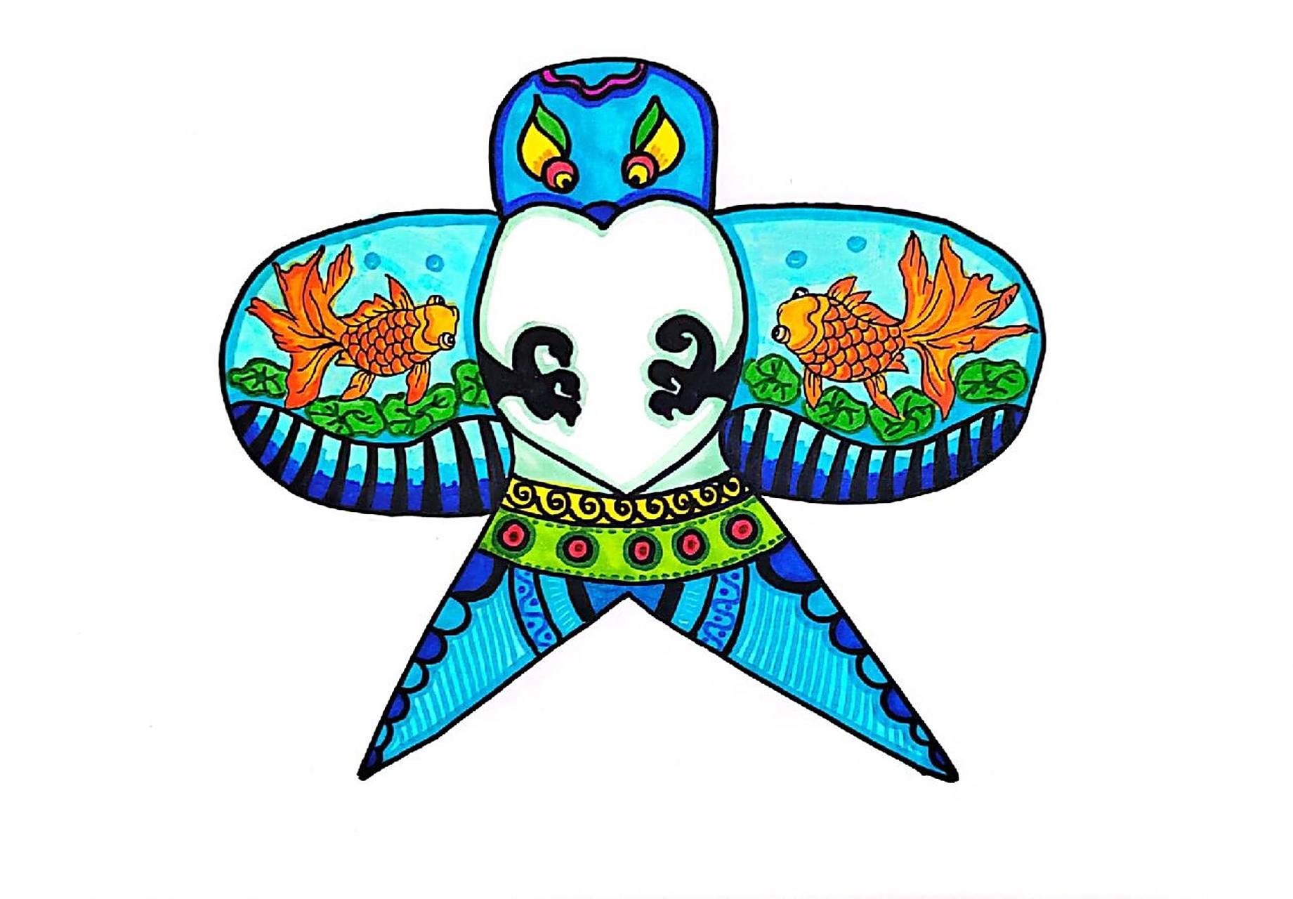 儿童画–纸鸢‖风筝(有课件步骤) 适合6-7岁 适合春天上的课程