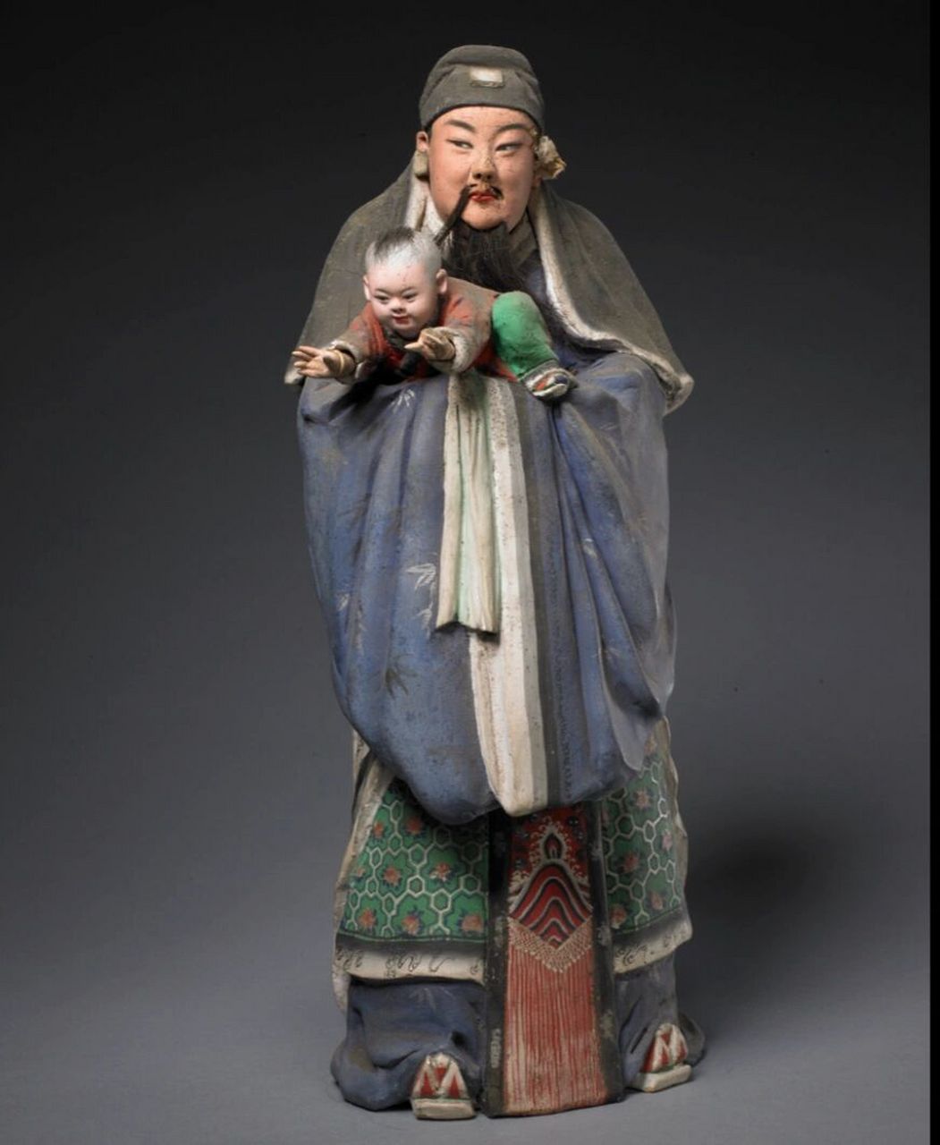 故宫博物院文物号00000011～16藏品 泥人张 《泥人张彩塑福星像》