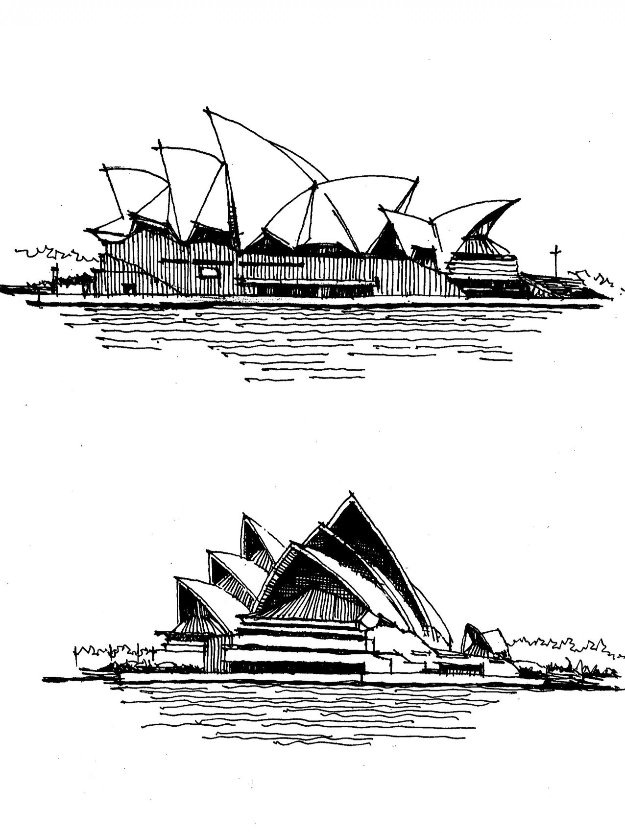 建筑速写29   悉尼歌剧院  建筑速写  建筑钢笔画   建筑手绘   速写