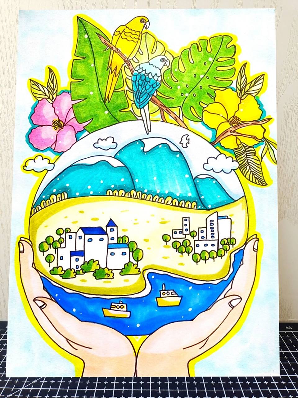 保护环境爱护地球类绘画 环保主题画 保护环境爱护地球类绘画 爱护