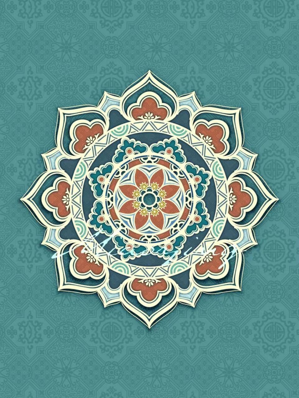 原创中国传统纹样彩色图案设计 今日天气晴朗 阳光尚好 宜:晒太阳 忌