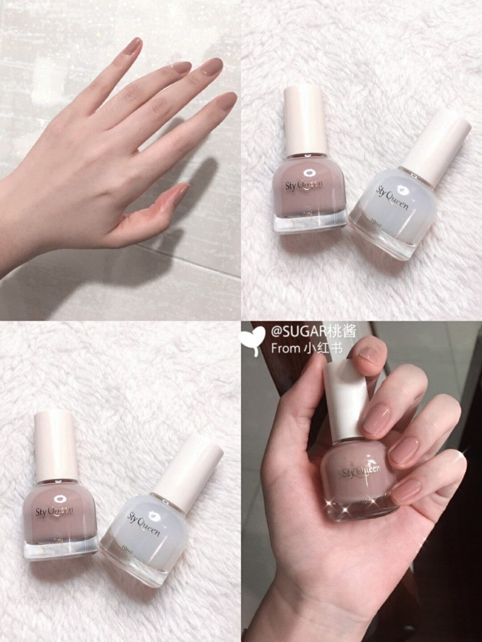 97指甲油:sty queen 水甲彩裸粉色#03色号 神仙绝美奶茶裸粉色!