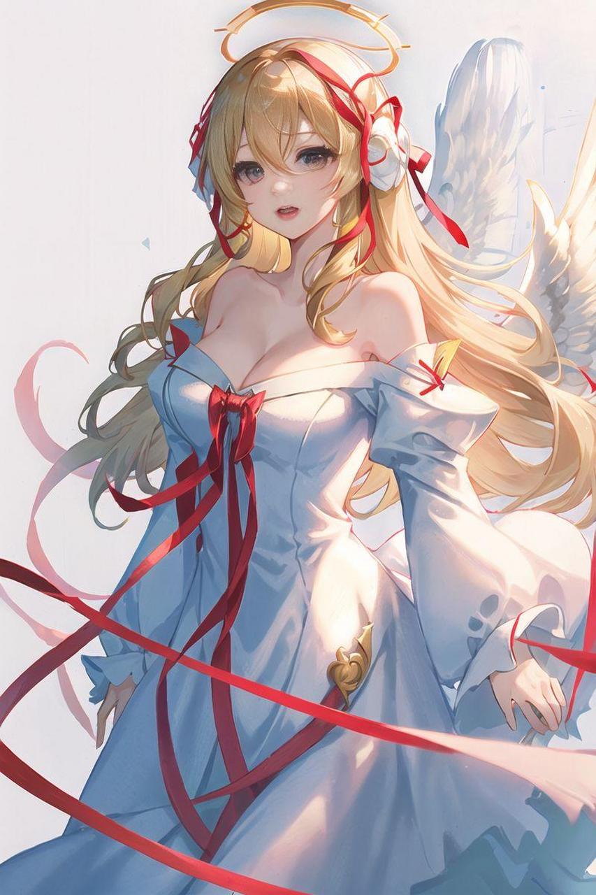 让ai触手可及高清美女二次元美丽天使少女,羽翼如诗,翩翩起舞.