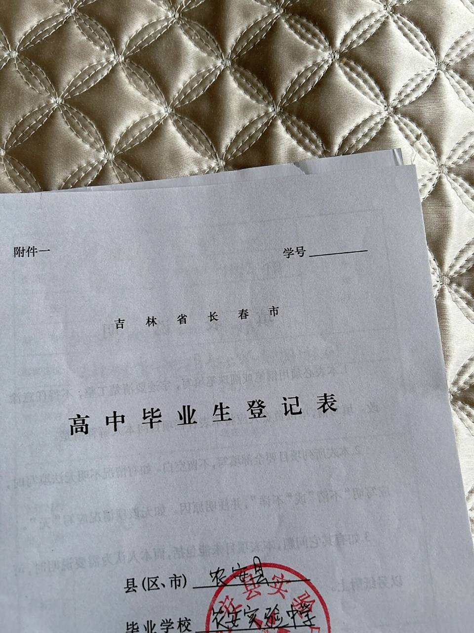 高中毕业生登记表 求助高中毕业生登记表上的学号应该怎么填呀,政审
