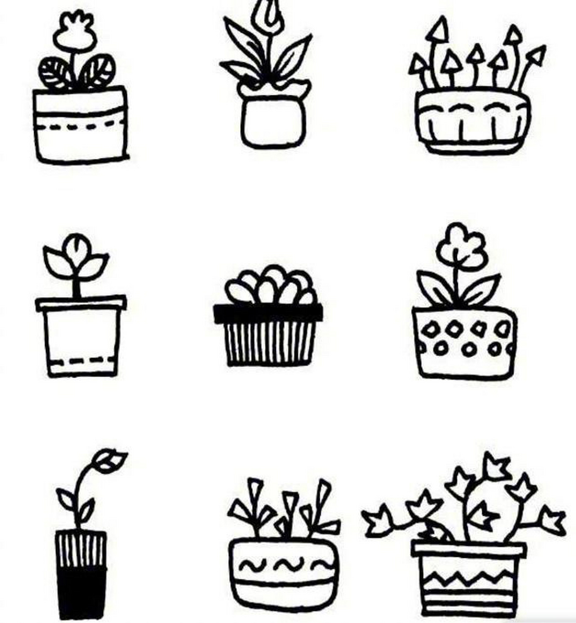 81款绿植花盆简笔画画法 简单易学