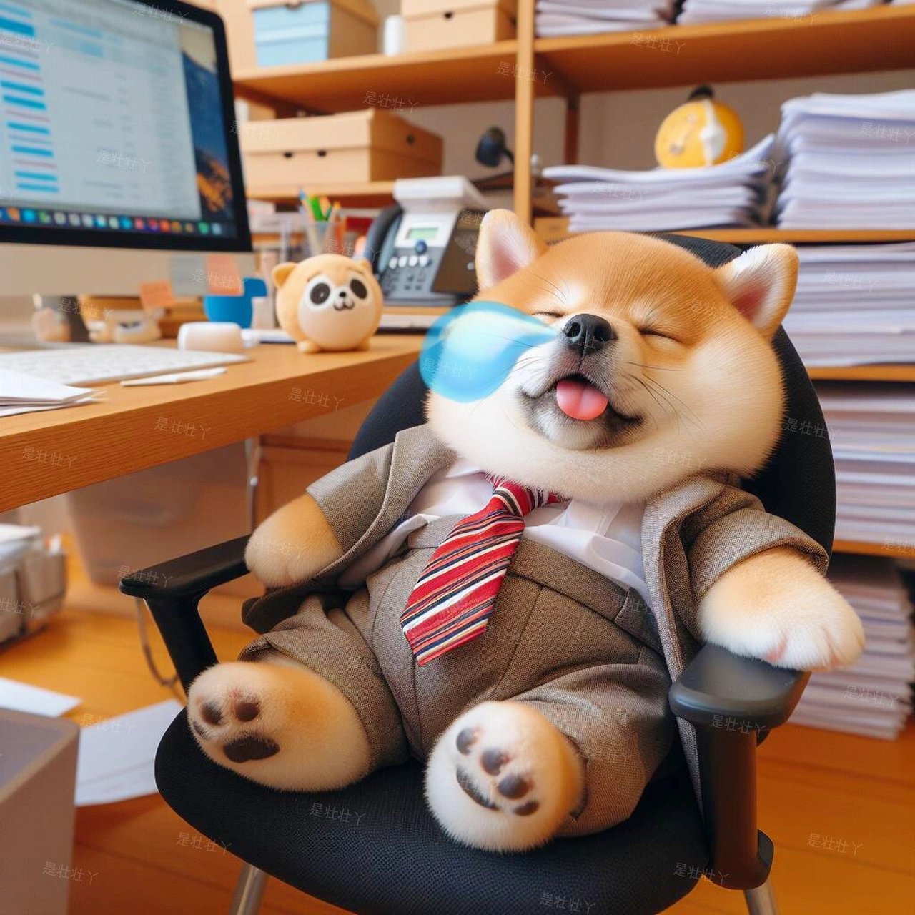 周一小肥柴壮壮打工的精神状态be like: 工作五分钟,睡觉两小时