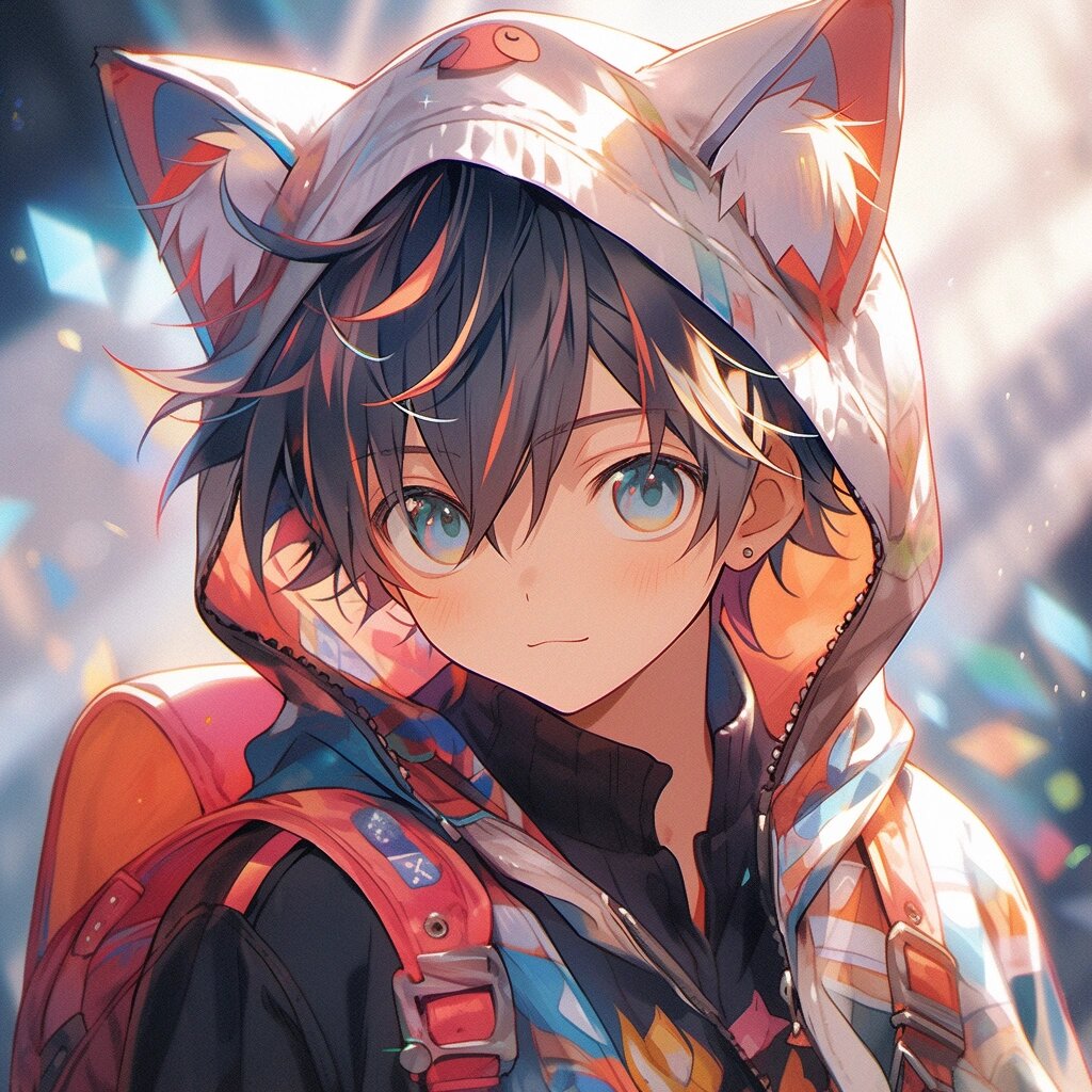 动漫男生头像|猫猫帽衫的帅气小哥哥04