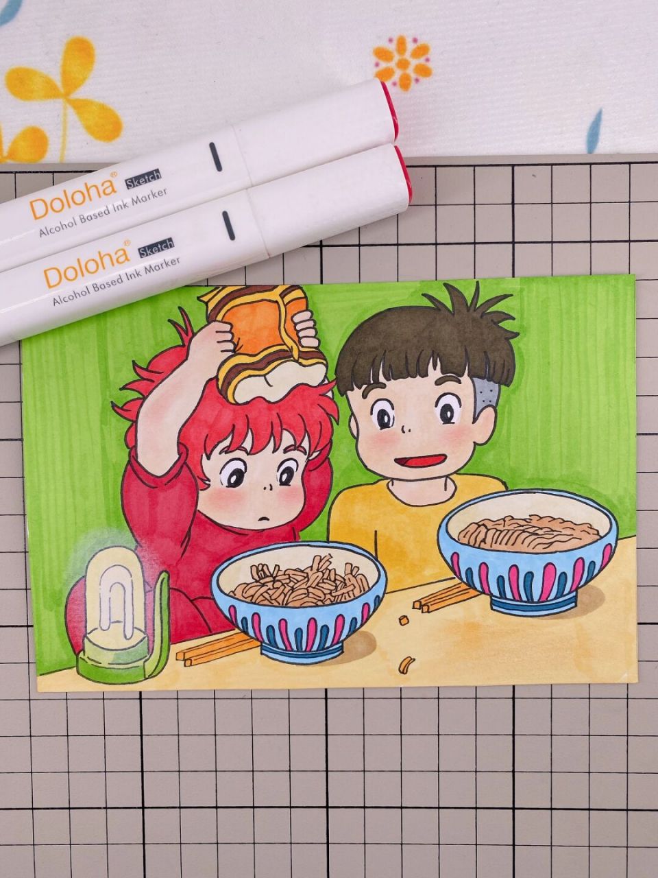 第302幅|波妞和宗介卡通画,附步骤图 7815我不知道有多喜欢你,但