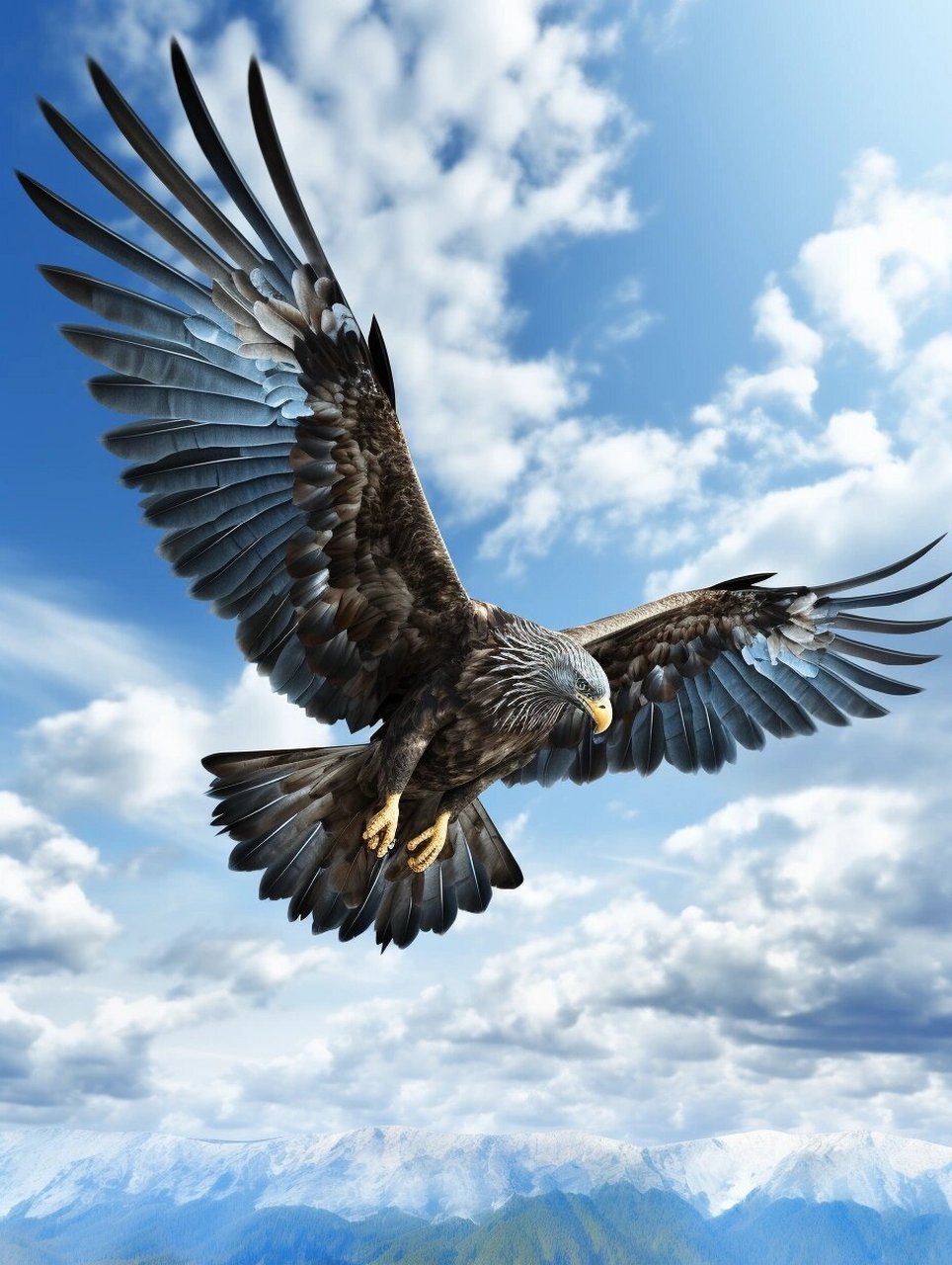 雄鹰在天空中翱翔,展翅高飞