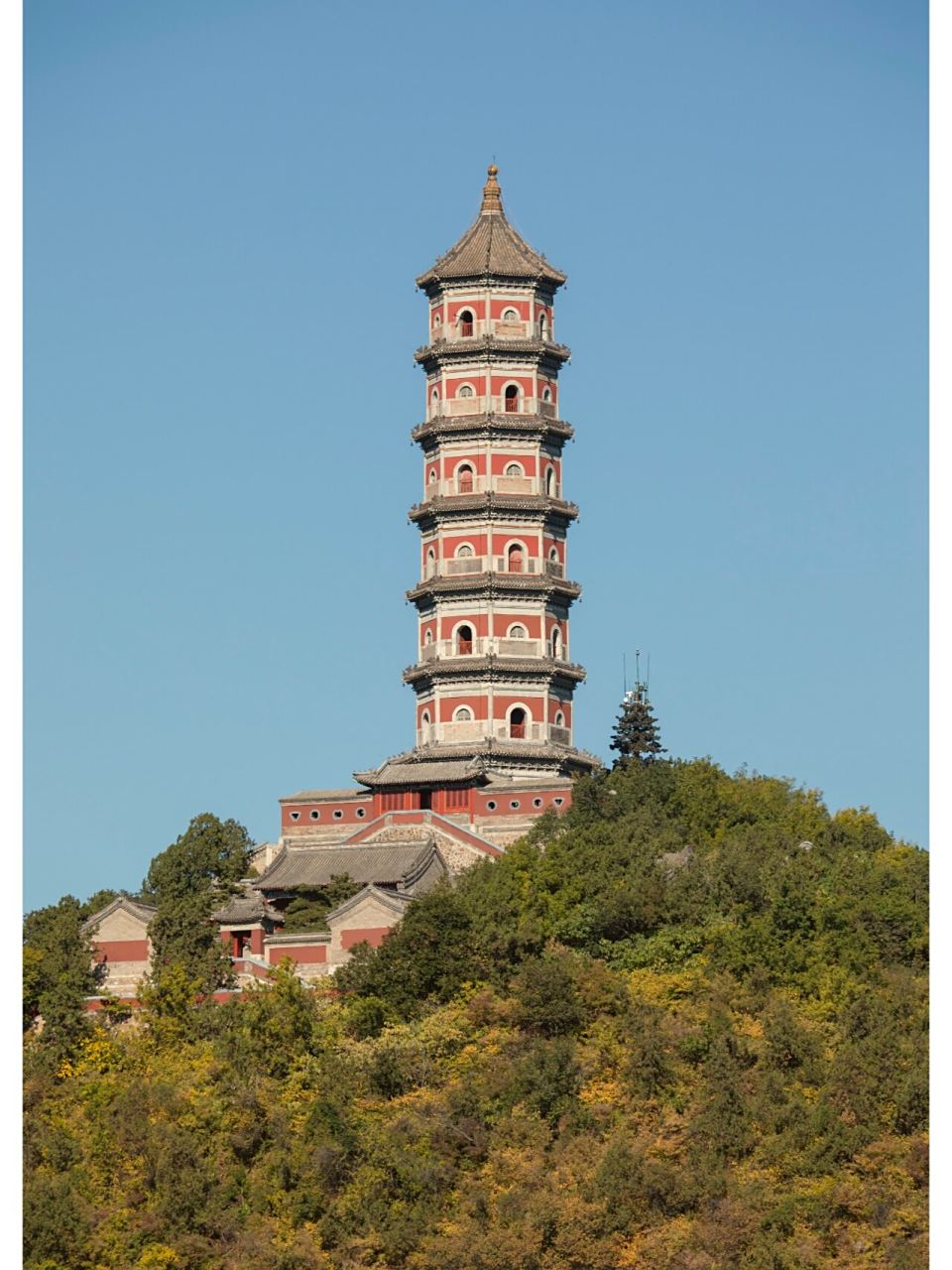 94学习了|你们在颐和园拍到的塔叫"玉峰塔" 玉峰塔建于清乾隆年间.