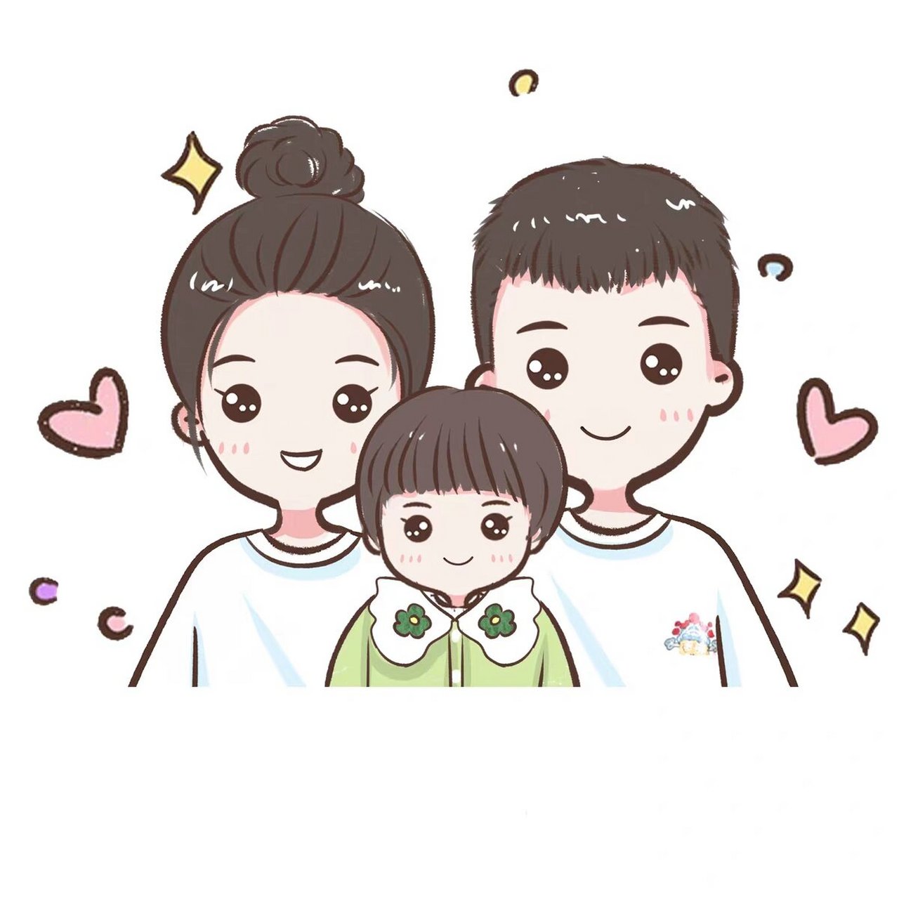 71717171制作亲子头像 990707亲子壁纸 一家三口四口