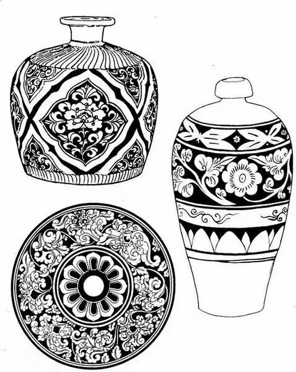 中国花瓶传统纹样2-艺术与文化的结晶 ⭐花瓶作为中国传统陶瓷器的