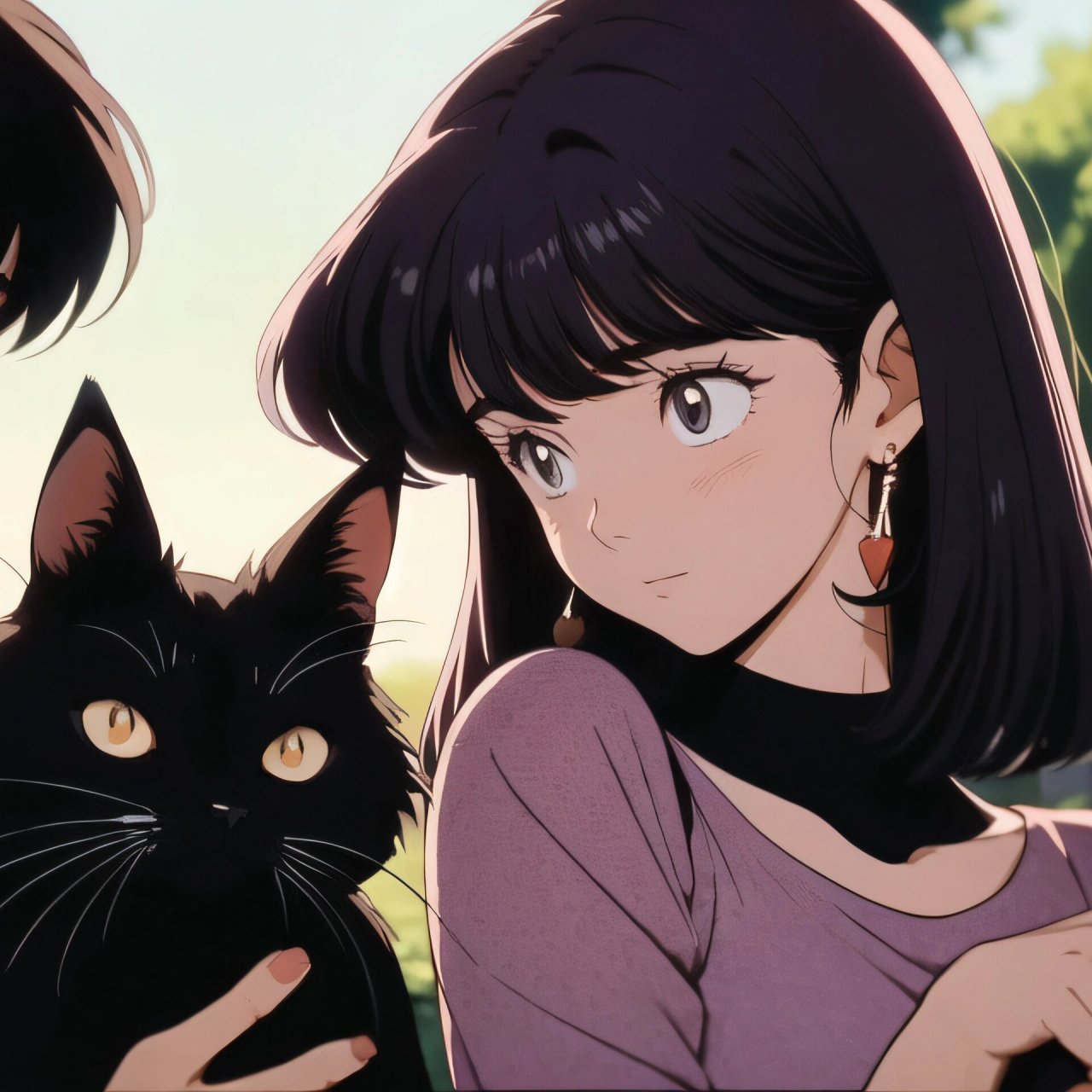 旧漫头像|情侣头像猫咪和他的情侣主人 #情侣头像# #情侣头像分享