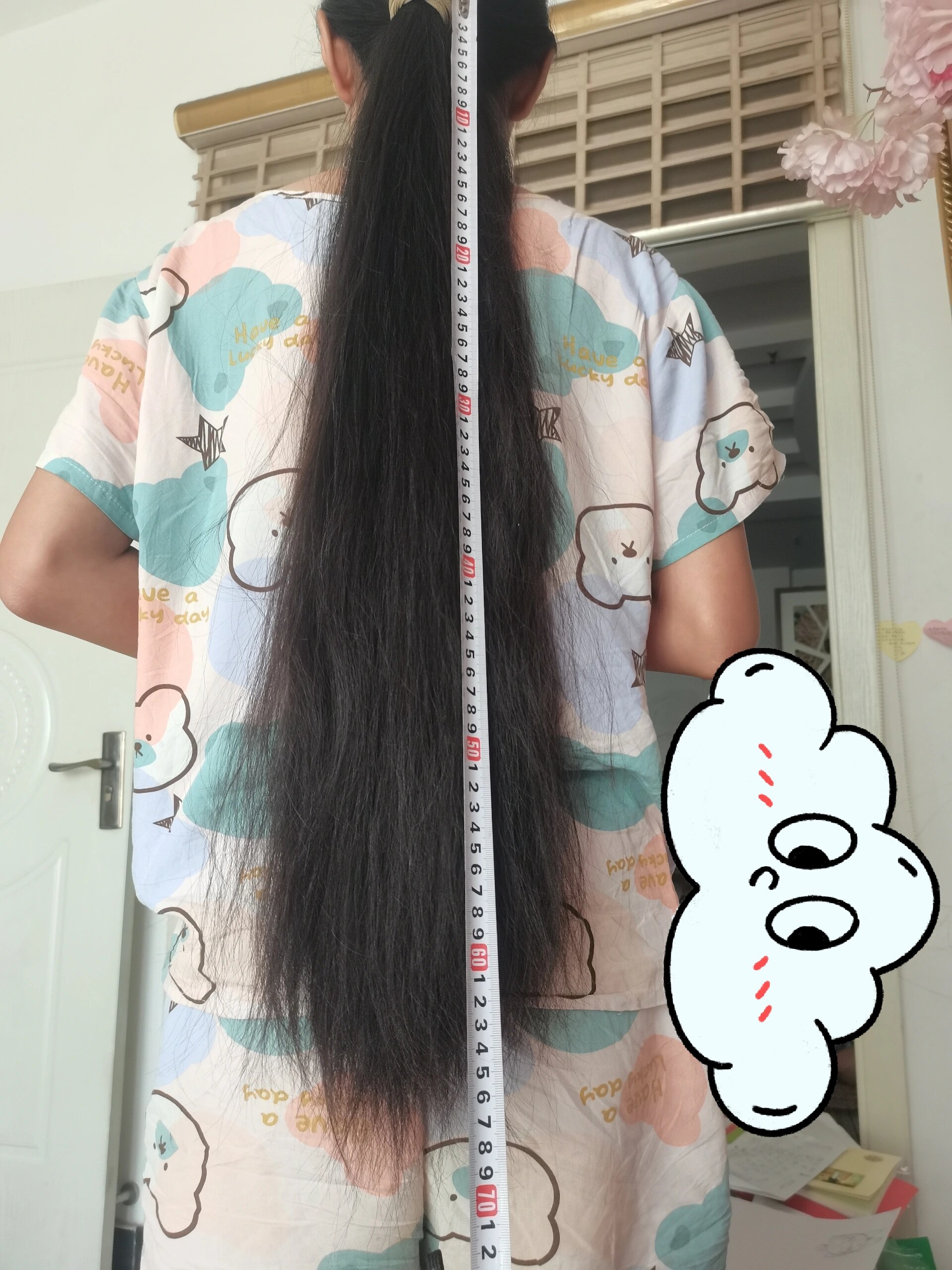 你猜60多厘米的头发能卖多少钱