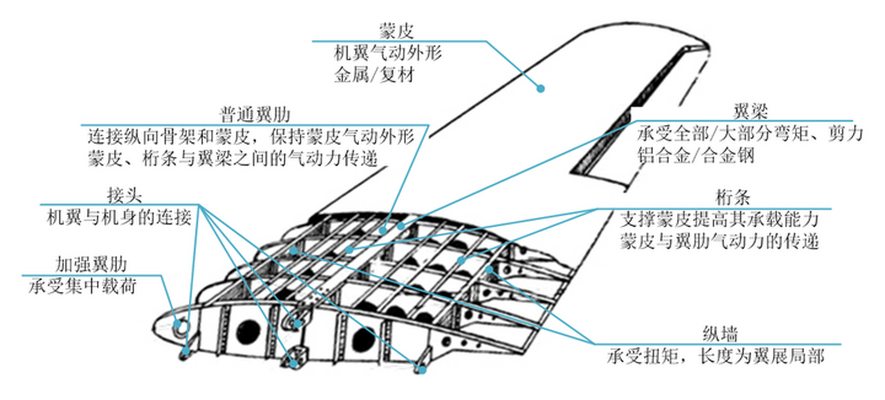 飞机机翼结构图解剖图图片